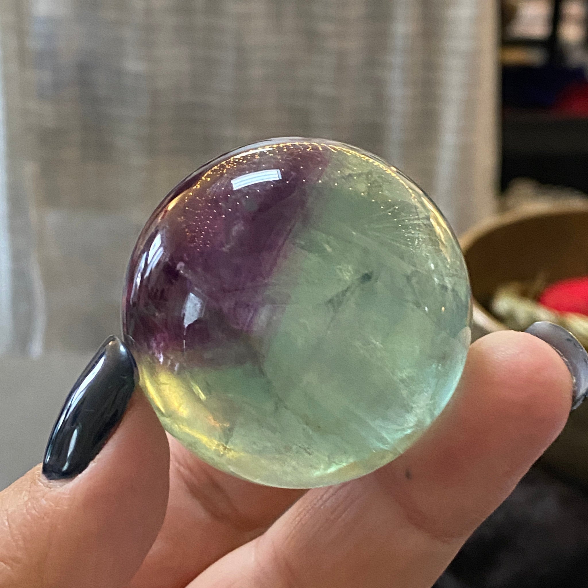 Rainbow Fluorite sphere