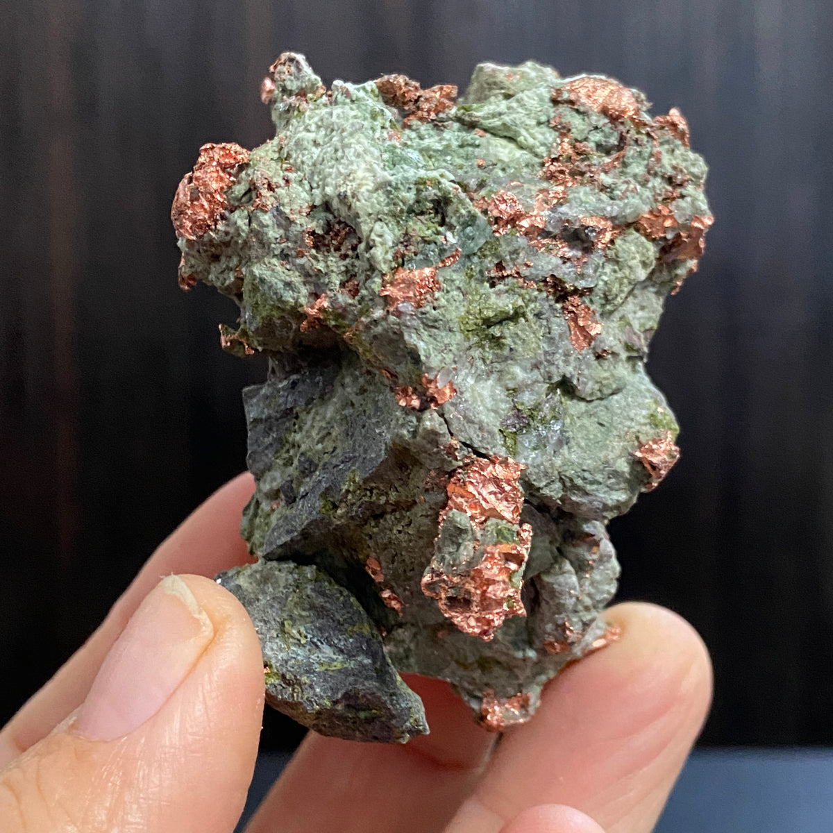 Native Copper in Green Matrix – Michigan, USA
