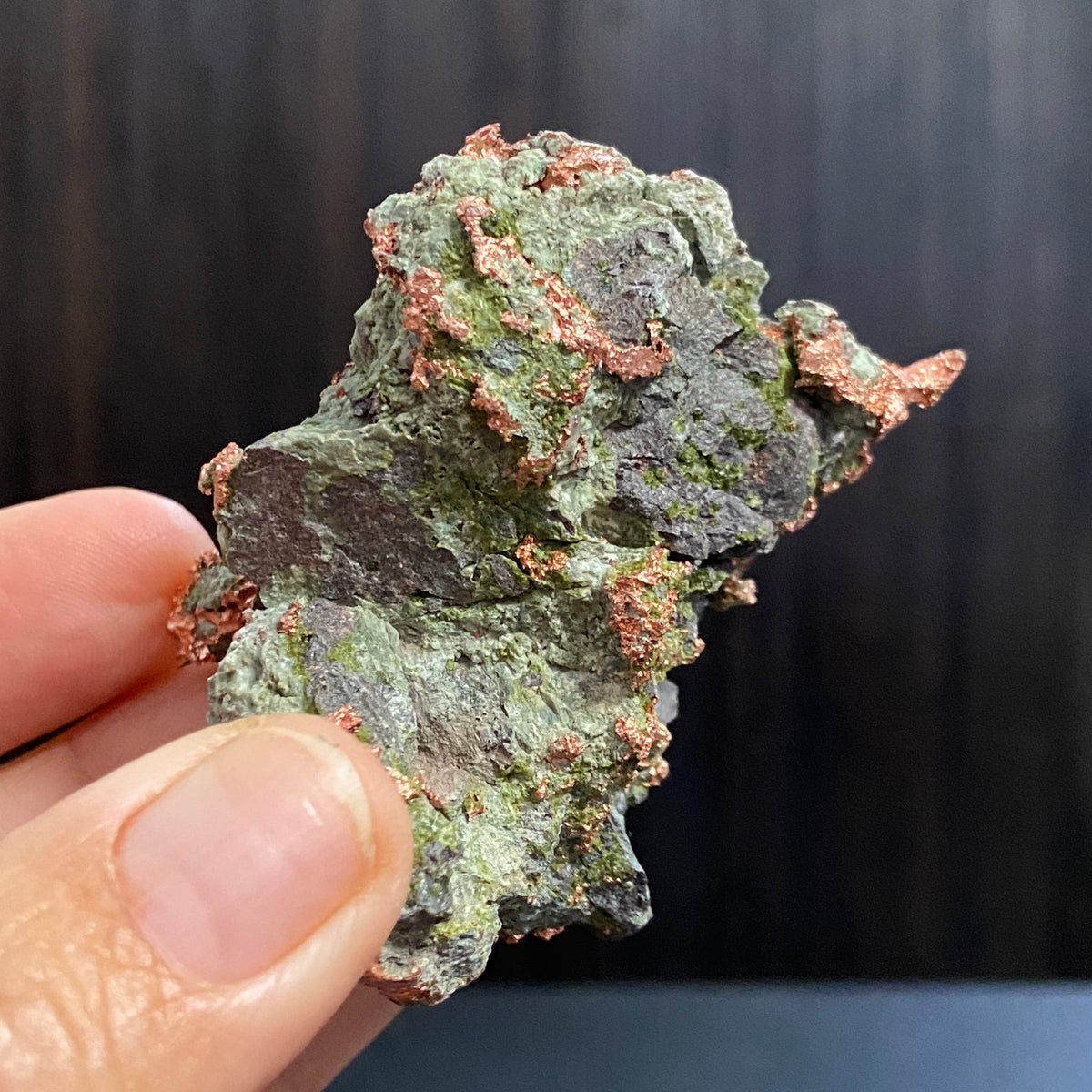 Native Copper in Green Matrix – Michigan, USA