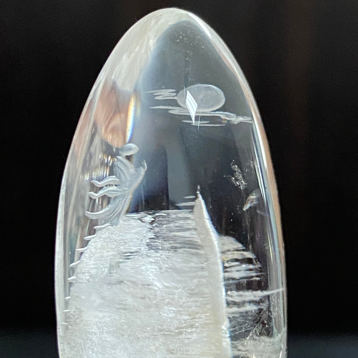 Moonlit Ascent — AAA Diamond-Etched Clear Landscape Quartz
