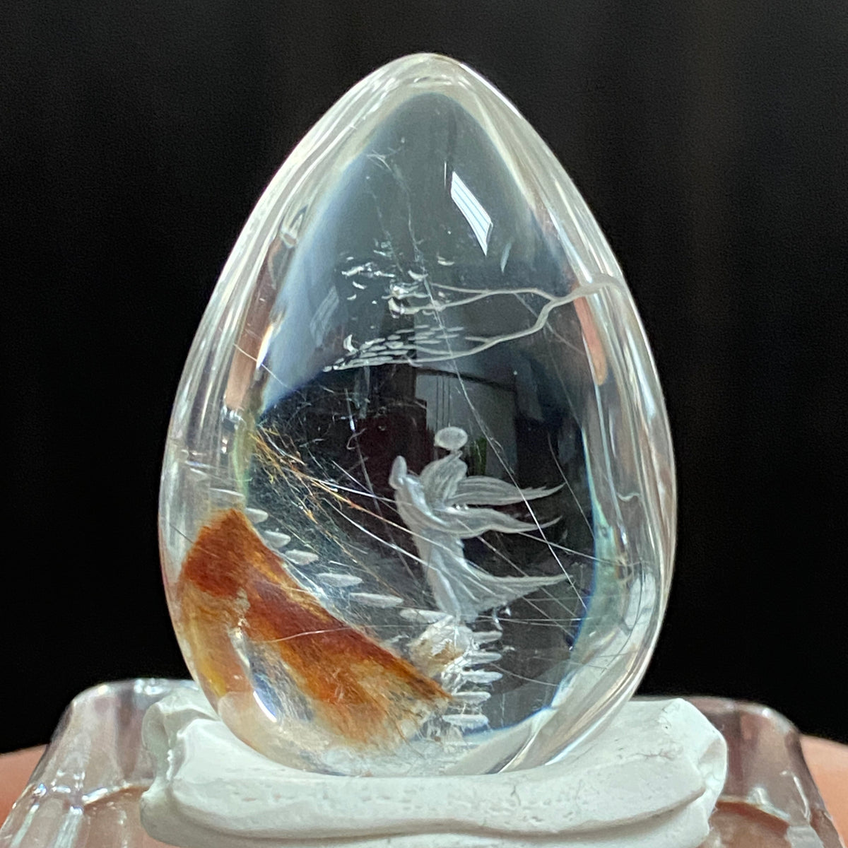The Celestial Path of Gold and Red Rutile — AAA Diamond-Etched Landscape Quartz