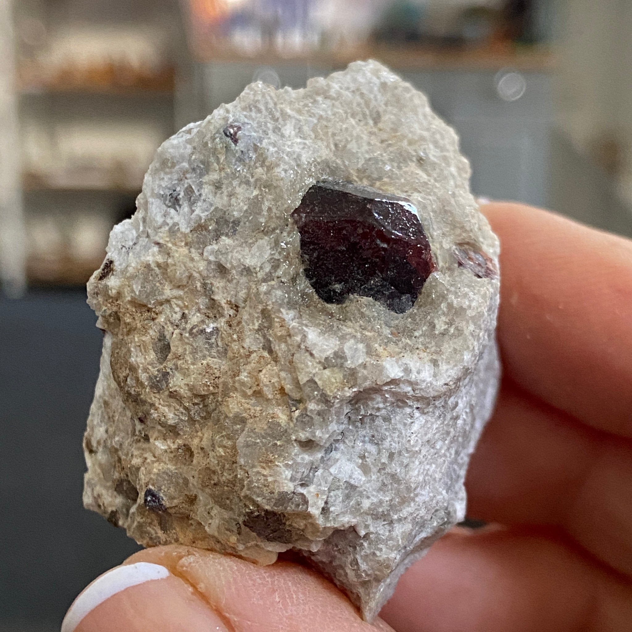 Almandine Garnet on Calcite Matrix - Castle Rocks Cornwall