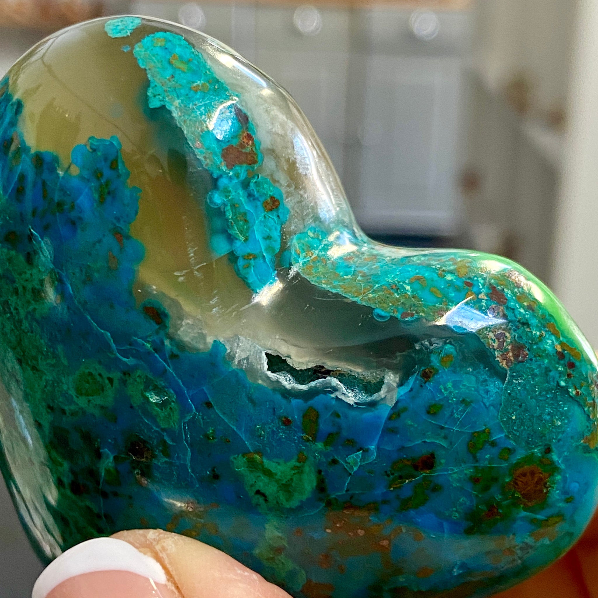 Chrysocolla Heart – Peru - Castle Rocks Cornwall