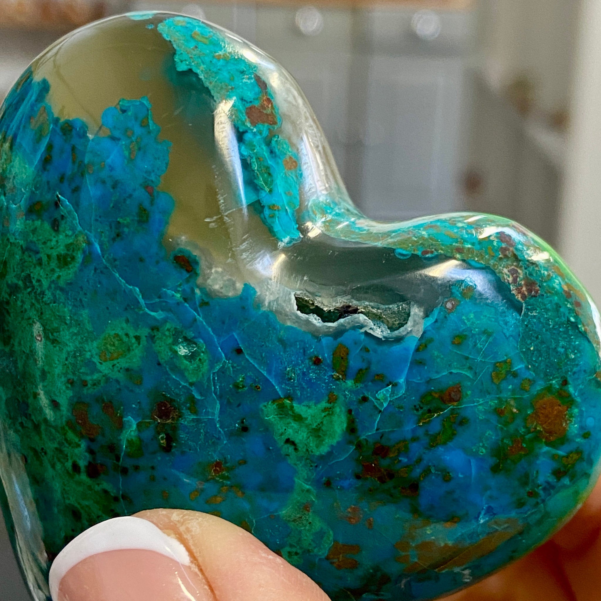 Chrysocolla Heart – Peru - Castle Rocks Cornwall