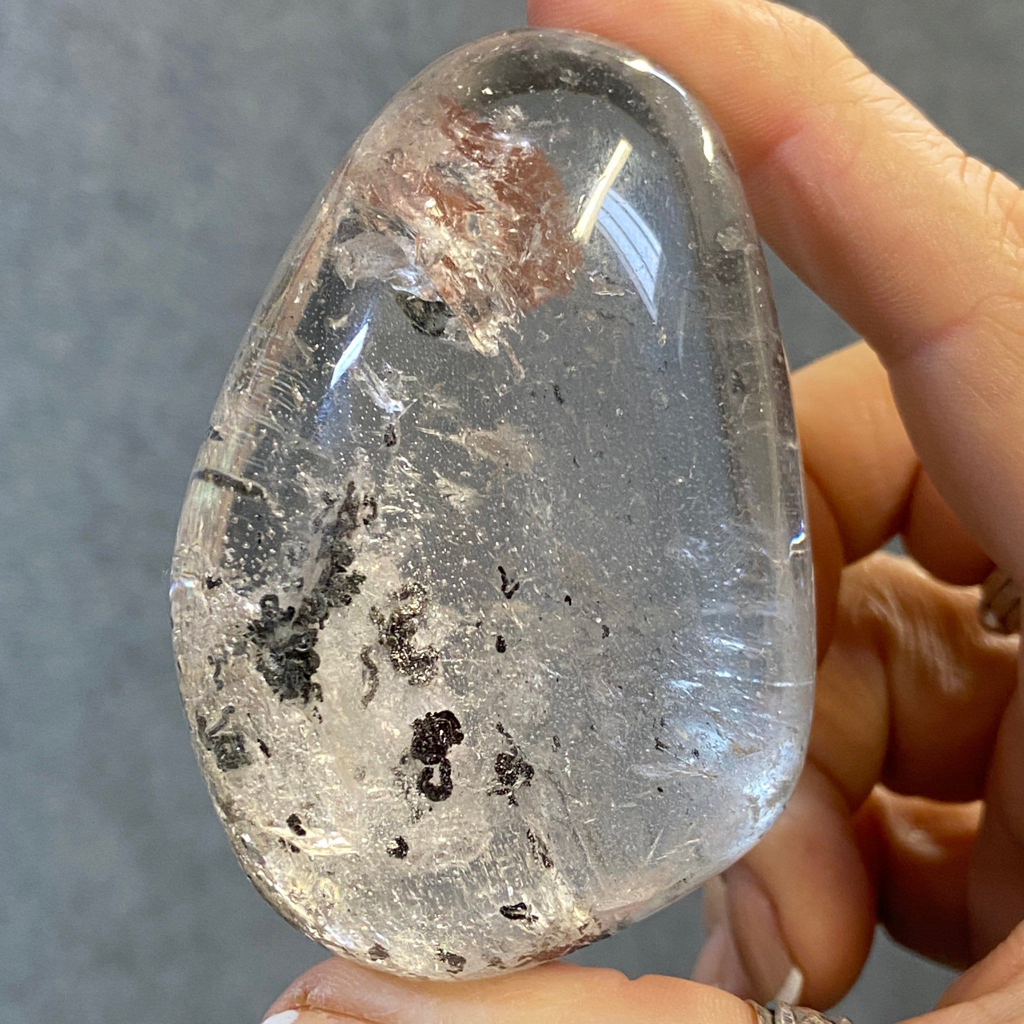Clear Quartz with Black Chlorite Inclusions – Brazil - Castle Rocks Cornwall