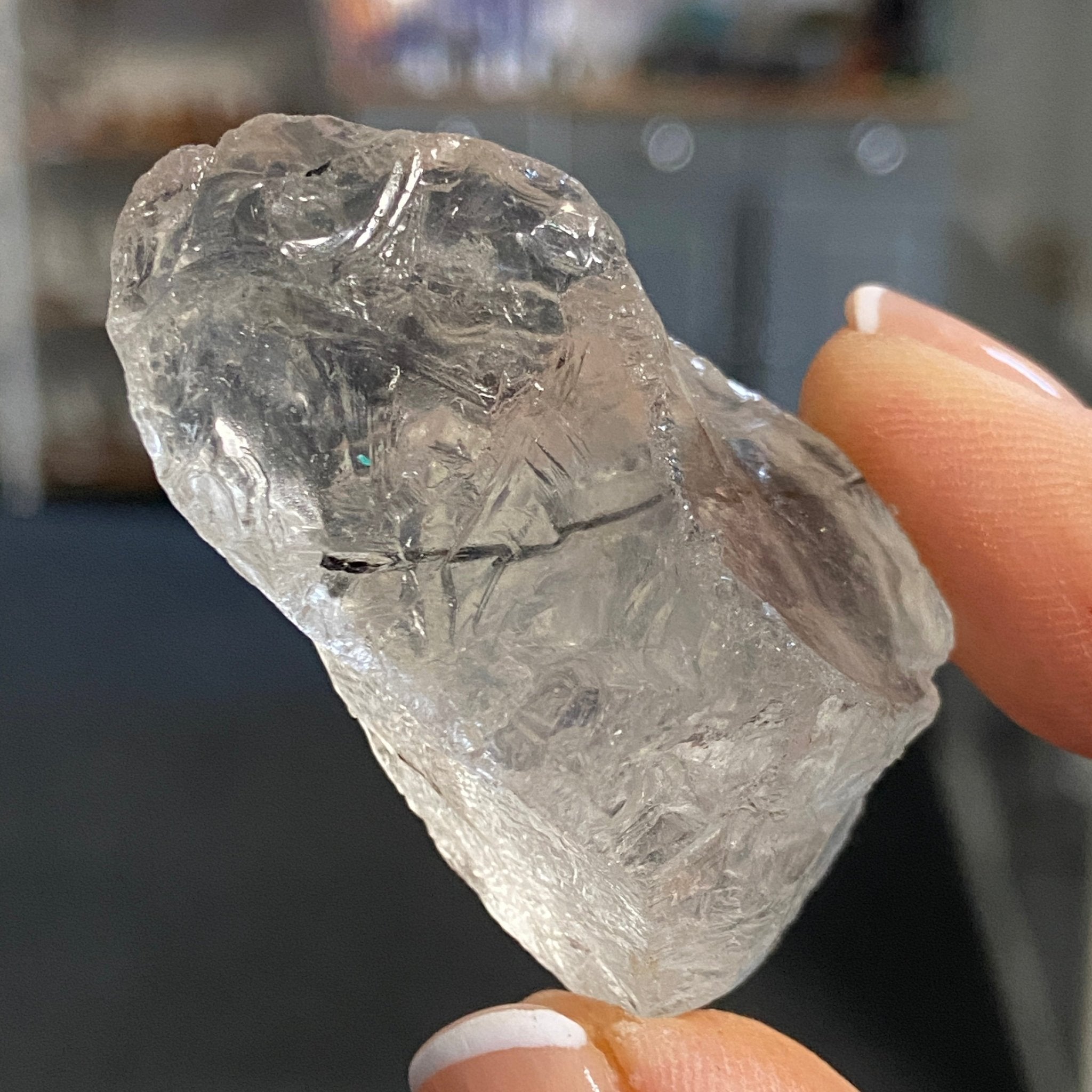 Clear Quartz with Black Tourmaline - Brazil - Castle Rocks Cornwall