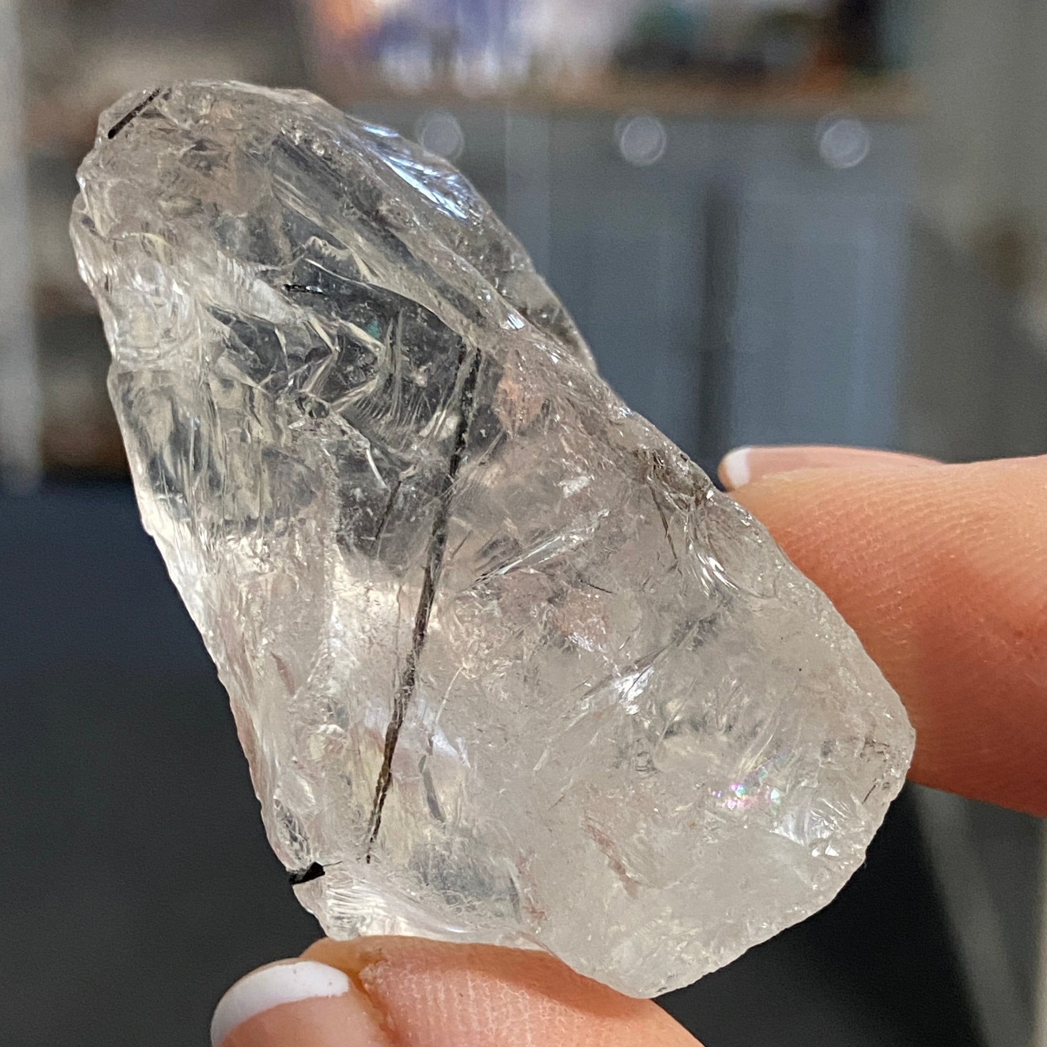 Clear Quartz with Black Tourmaline - Brazil - Castle Rocks Cornwall