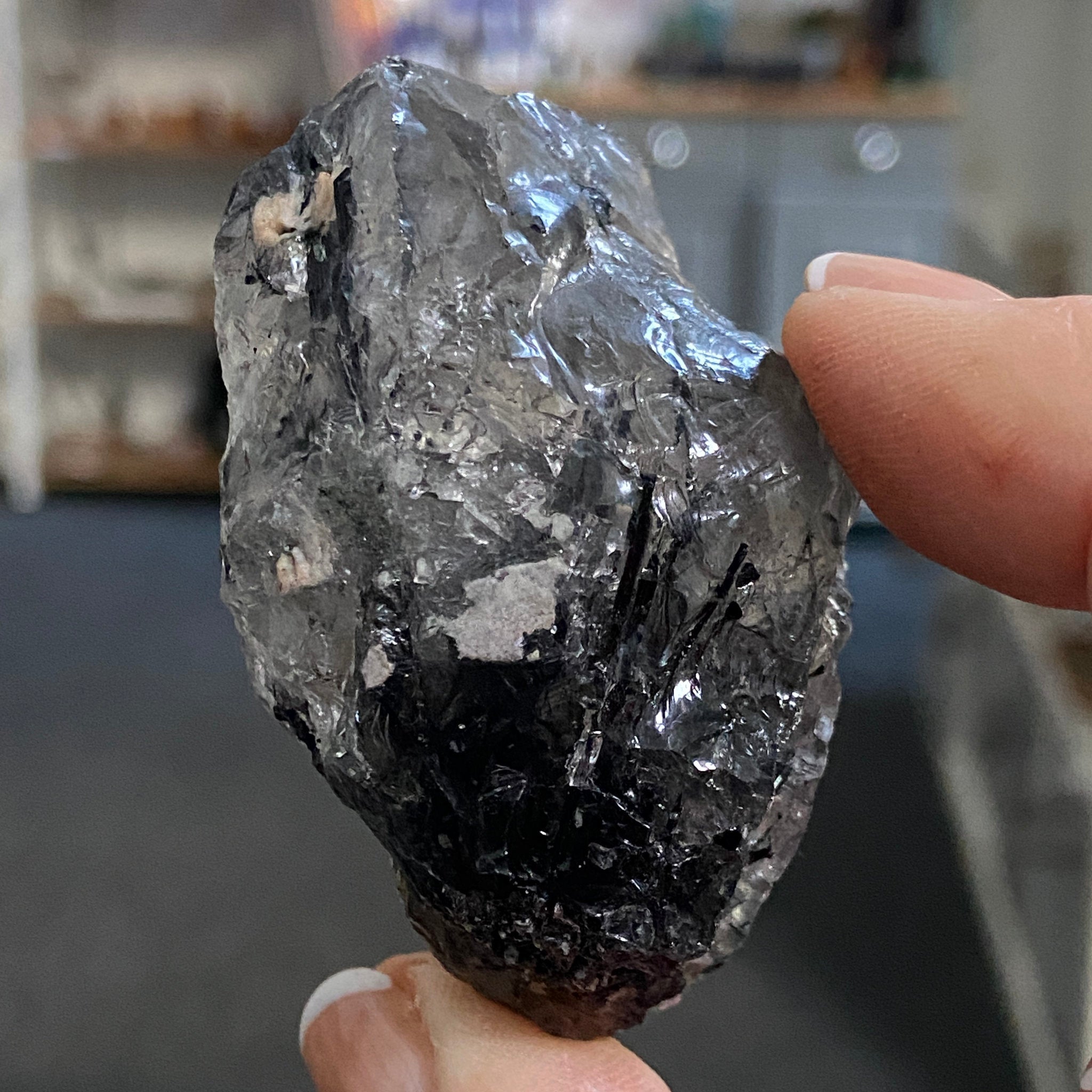 Clear Quartz with Black Tourmaline - Brazil - Castle Rocks Cornwall
