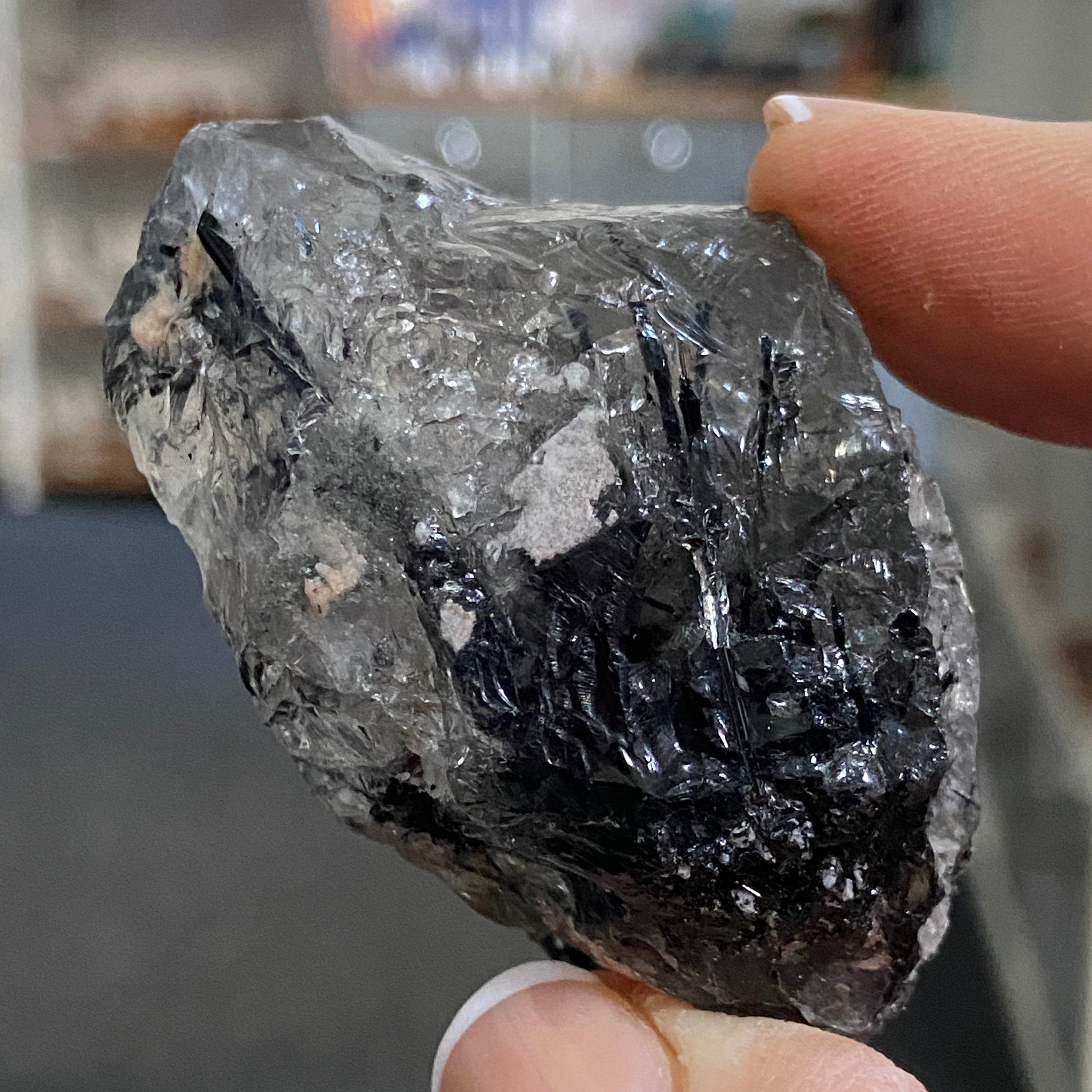 Clear Quartz with Black Tourmaline - Brazil - Castle Rocks Cornwall