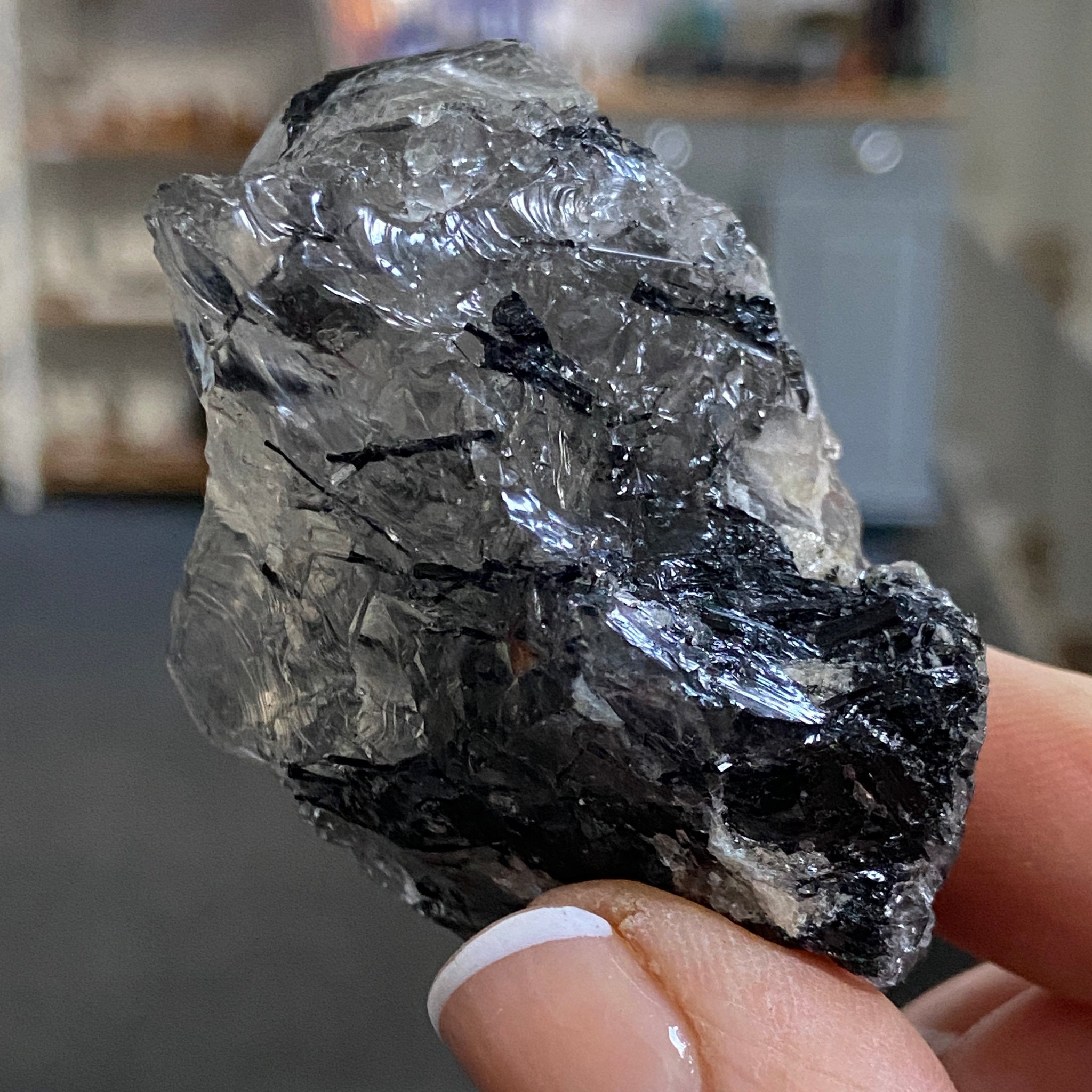 Clear Quartz with Black Tourmaline - Brazil - Castle Rocks Cornwall