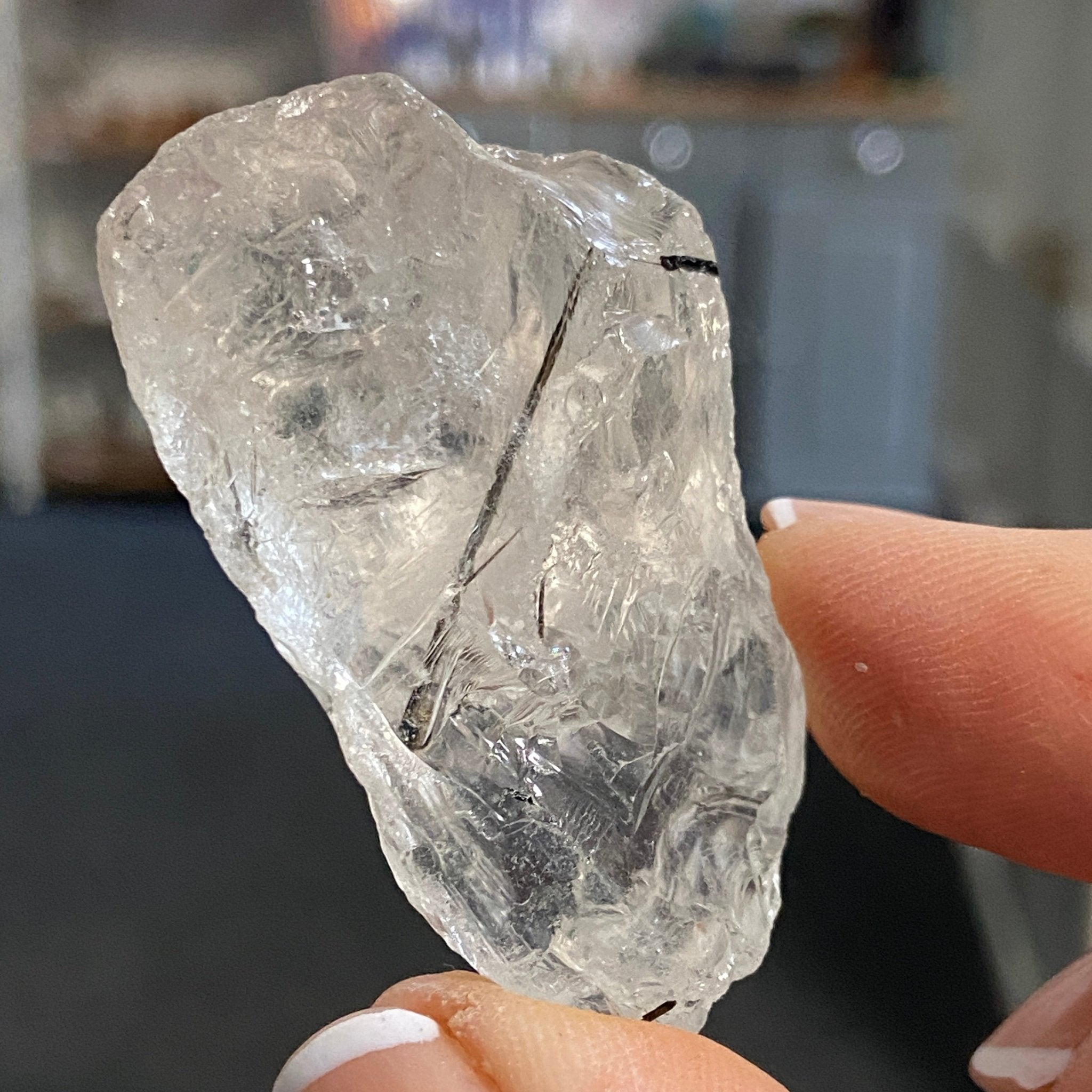 Clear Quartz with Black Tourmaline - Brazil - Castle Rocks Cornwall