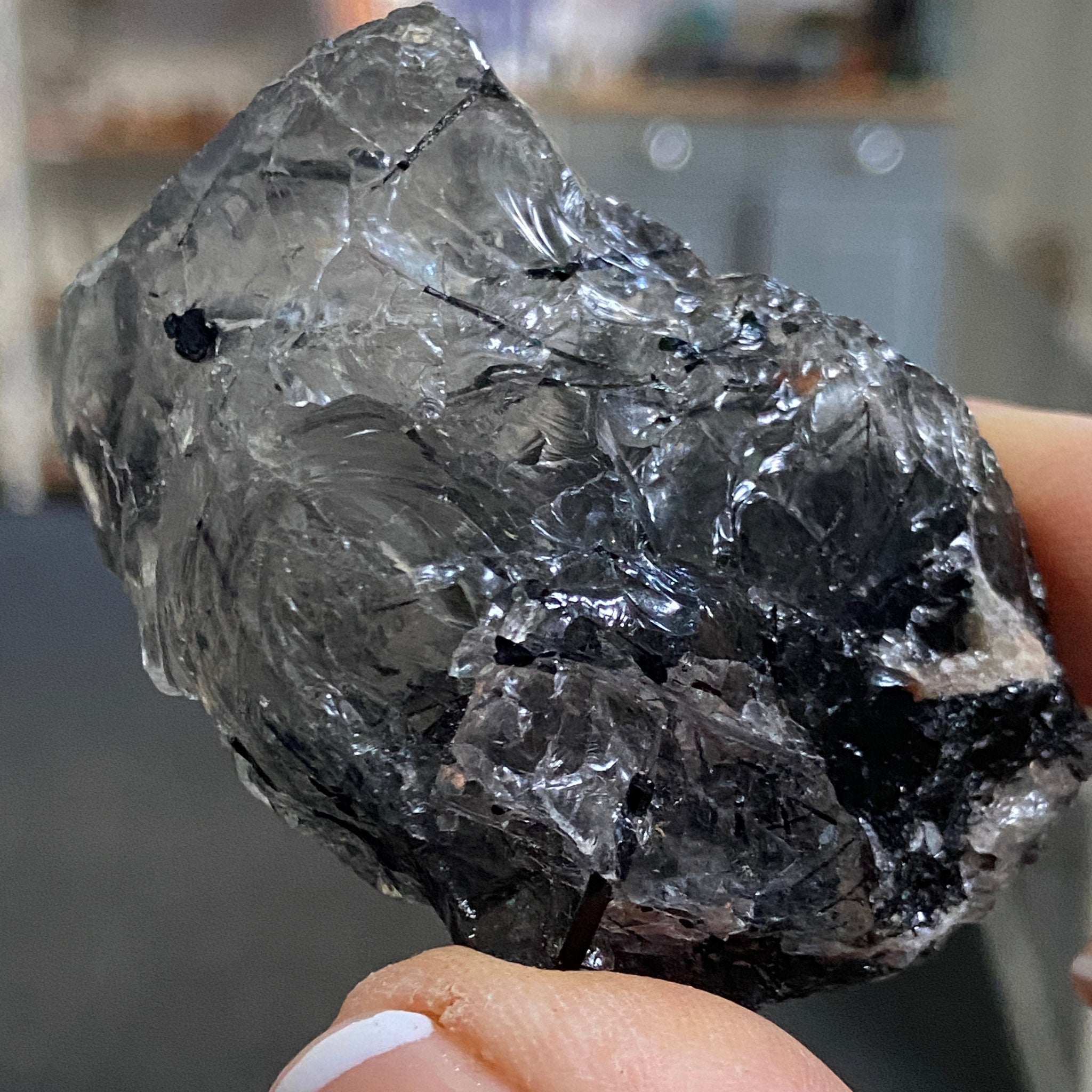 Clear Quartz with Black Tourmaline - Brazil - Castle Rocks Cornwall