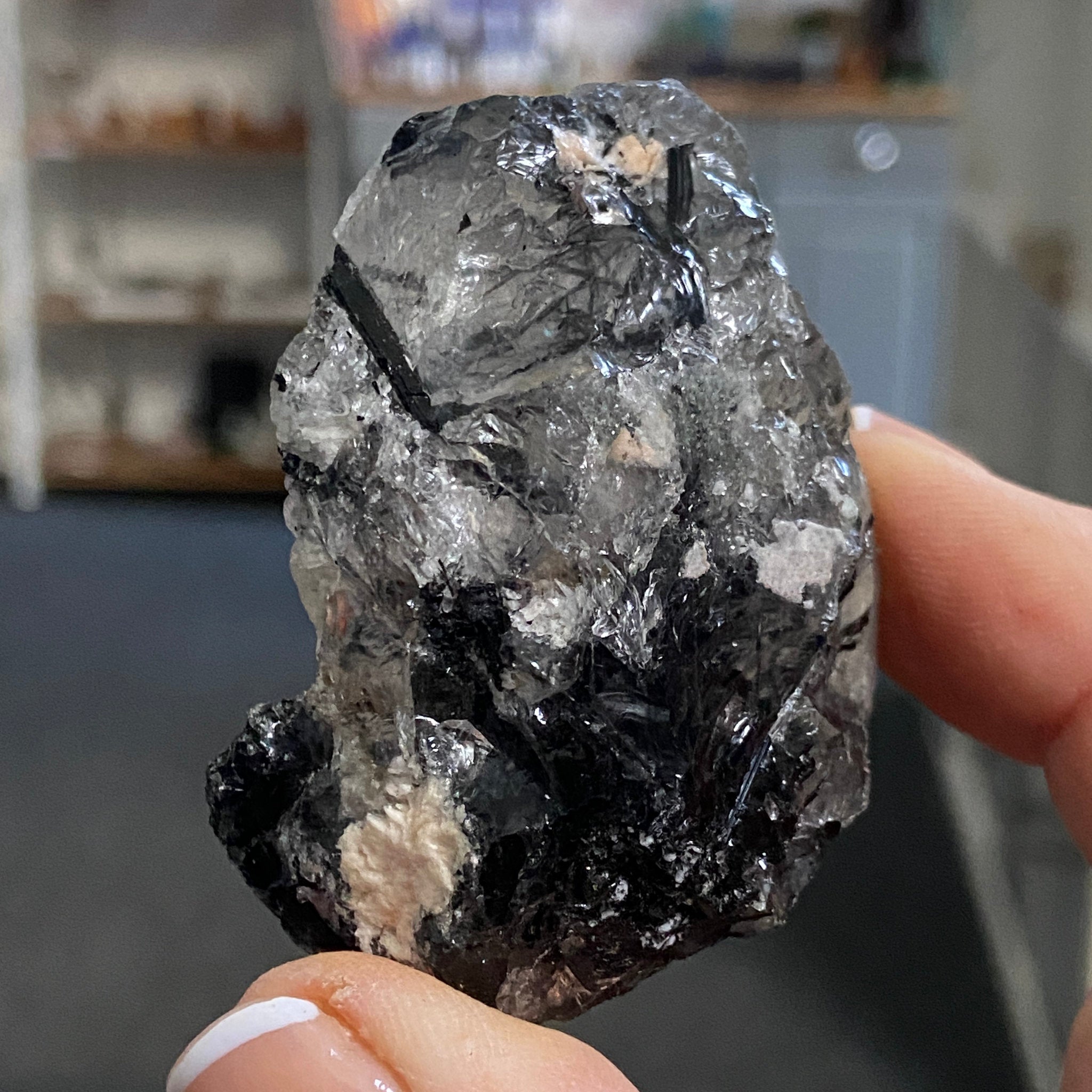 Clear Quartz with Black Tourmaline - Brazil - Castle Rocks Cornwall