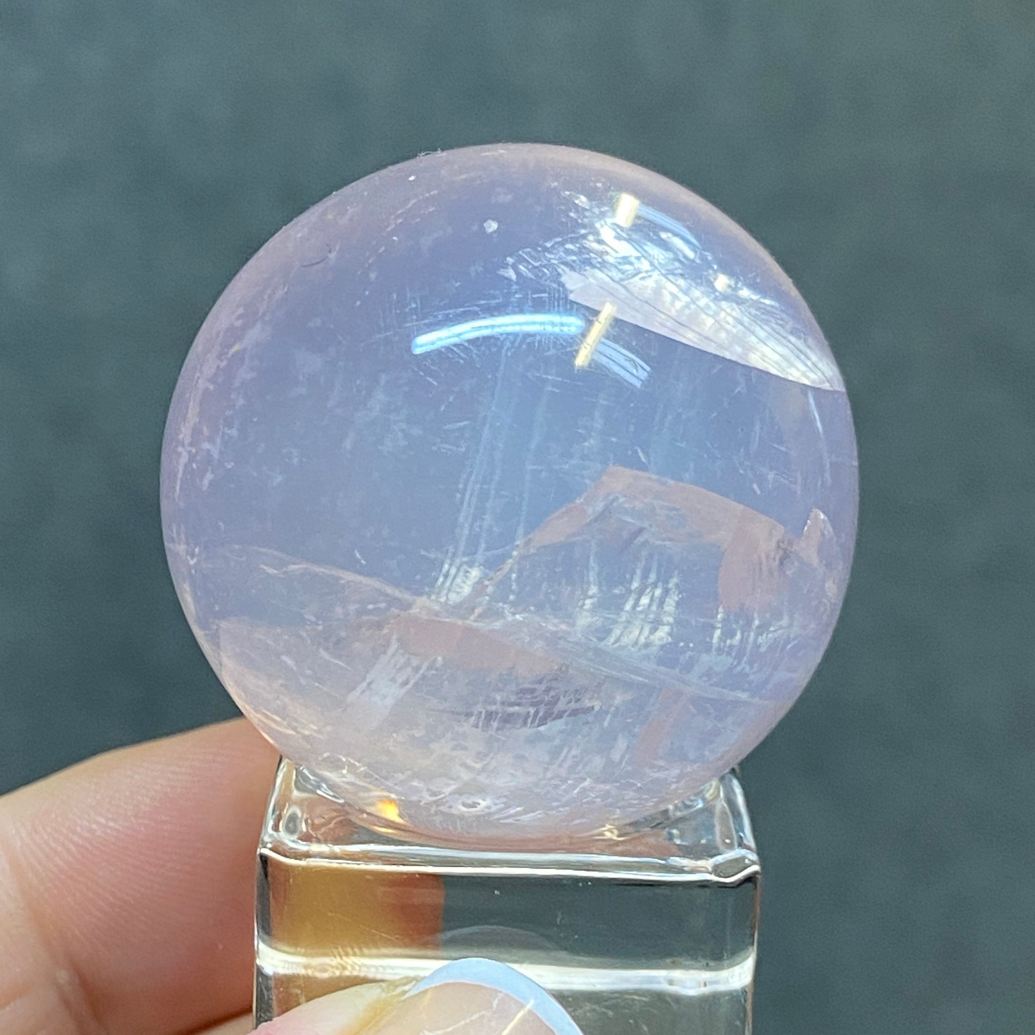 Double Star Rose Quartz Sphere - Brazil - Castle Rocks Cornwall