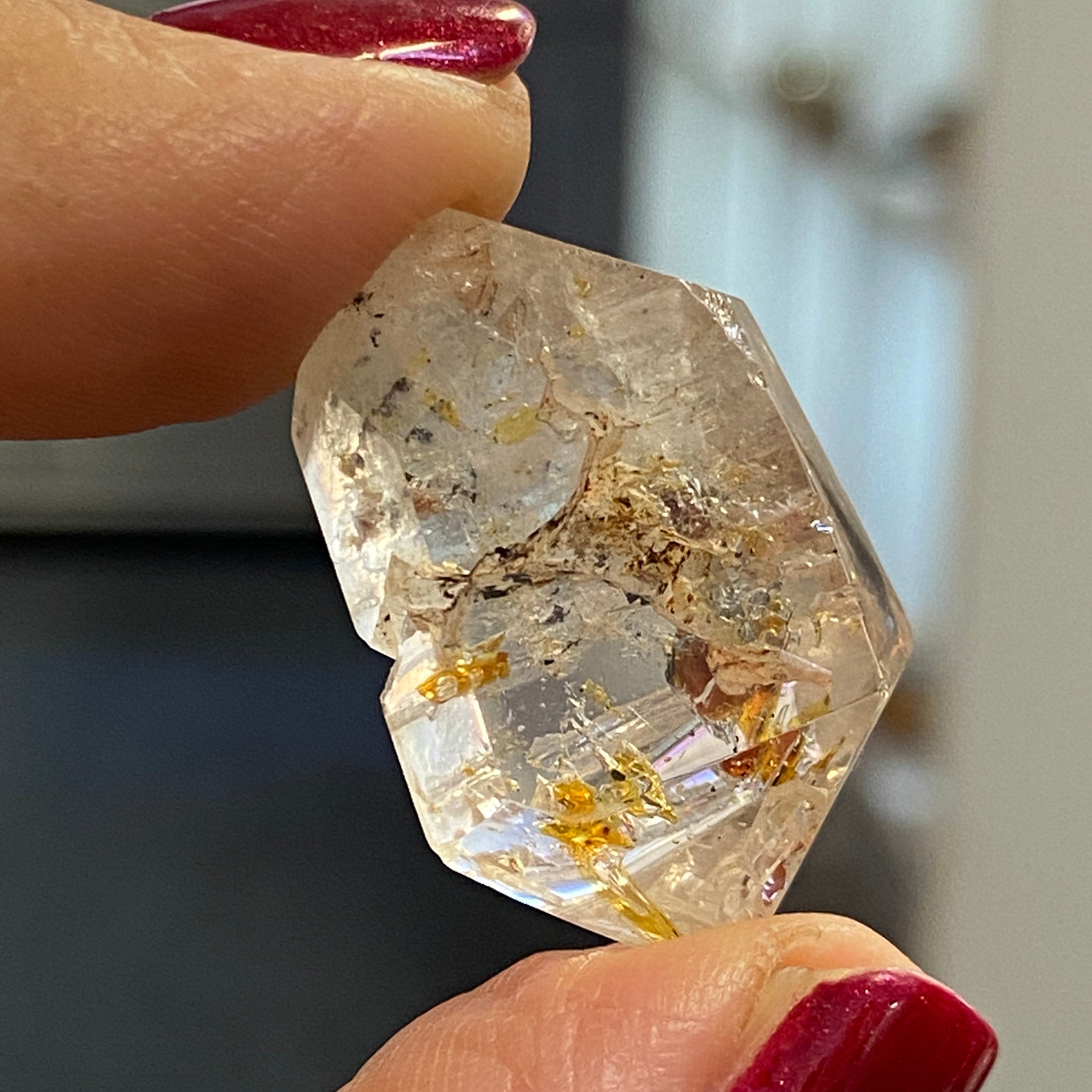 Firefly Quartz – Double Terminated Enhydro Quartz - Castle Rocks Cornwall