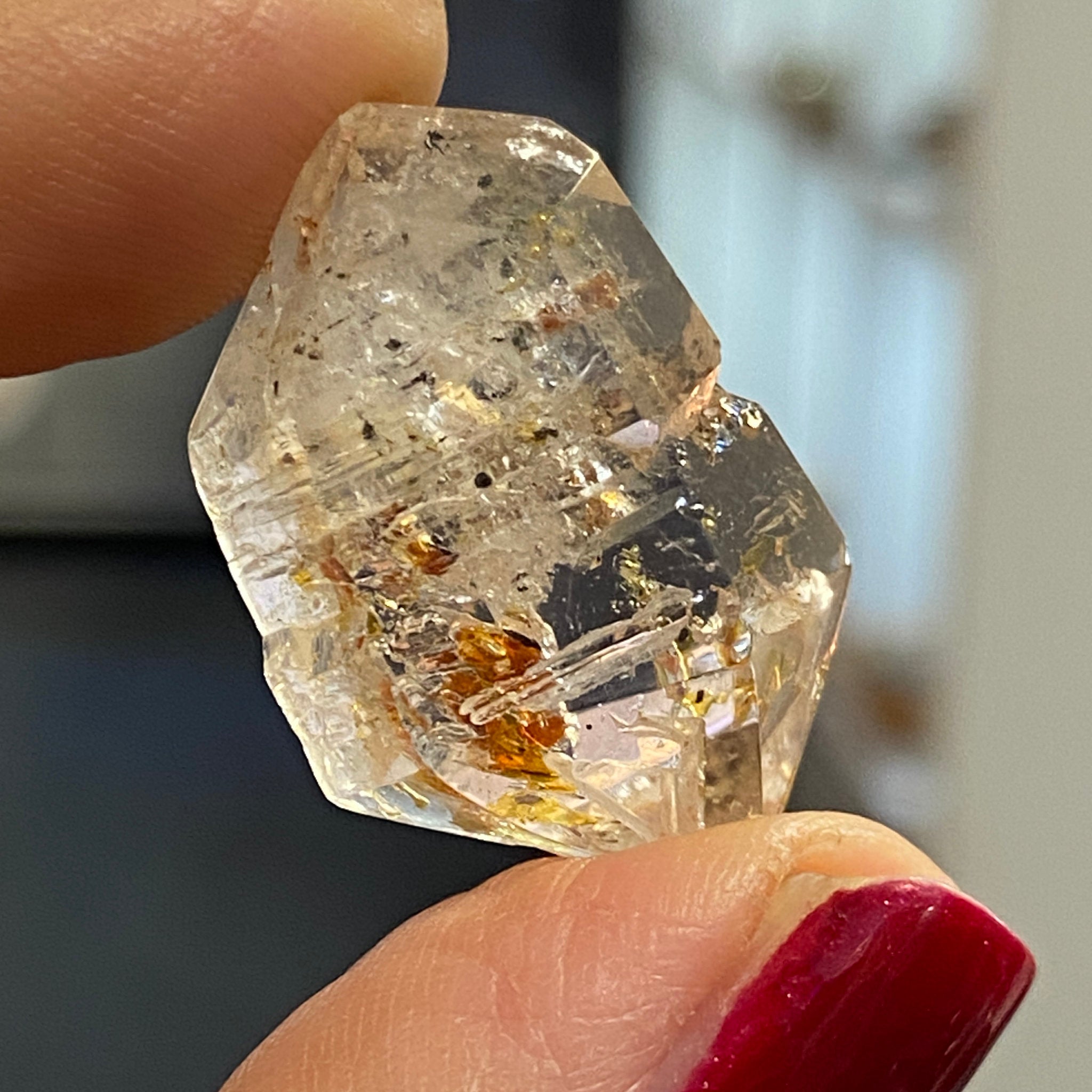 Firefly Quartz – Double Terminated Enhydro Quartz - Castle Rocks Cornwall