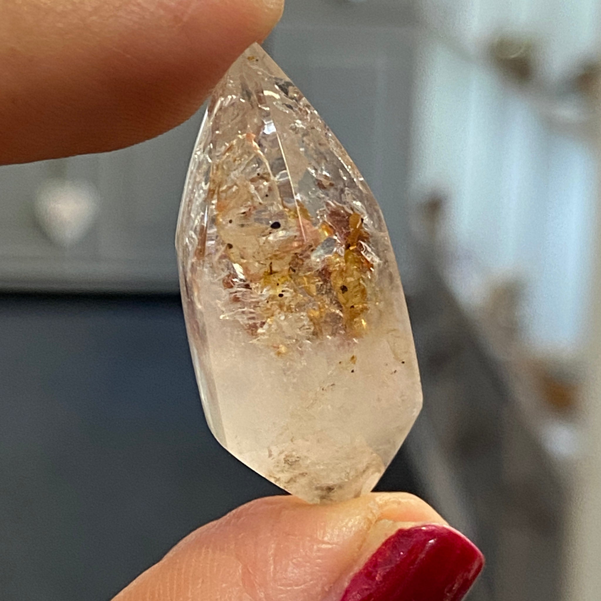 Firefly Quartz – Double Terminated Enhydro Quartz - Castle Rocks Cornwall