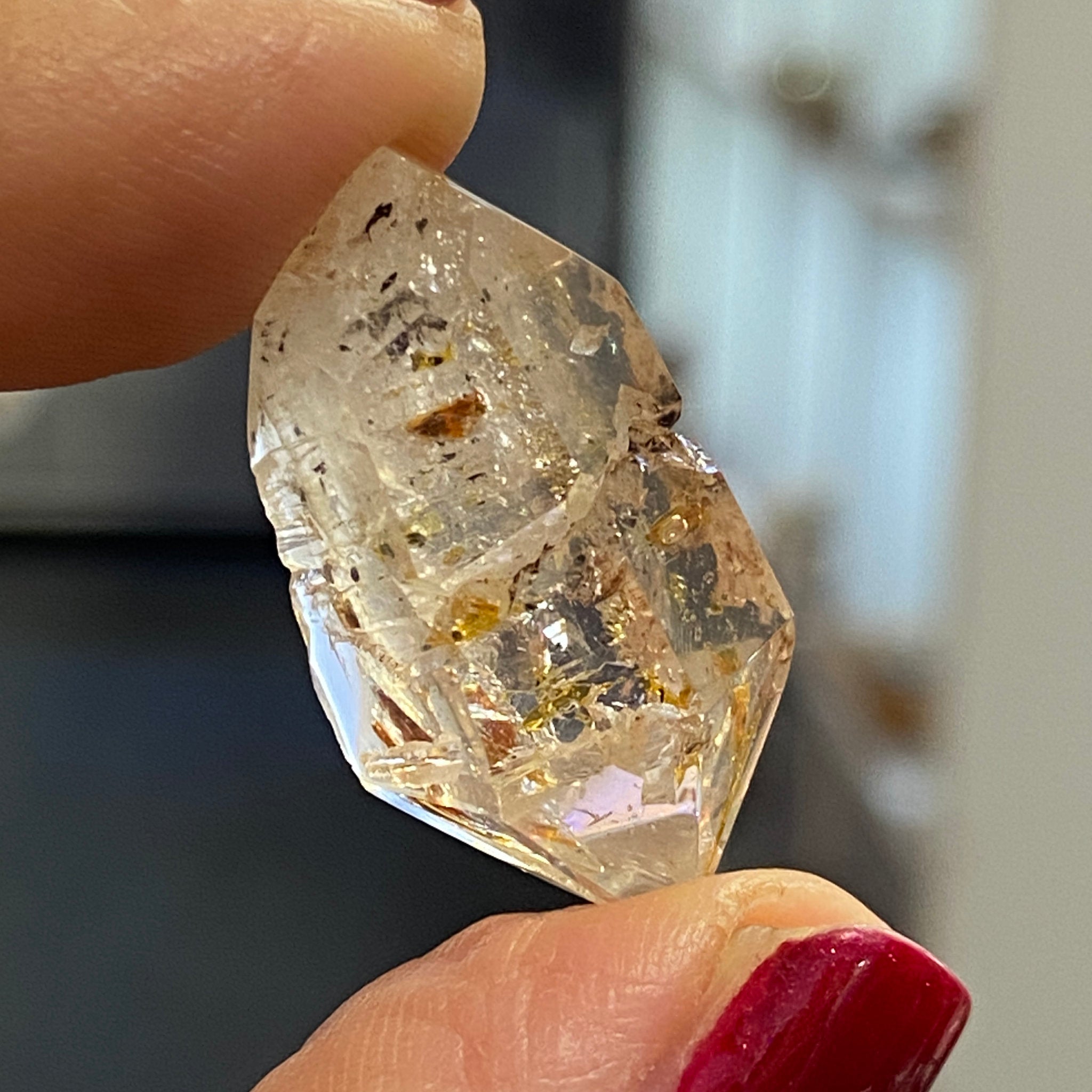 Firefly Quartz – Double Terminated Enhydro Quartz - Castle Rocks Cornwall