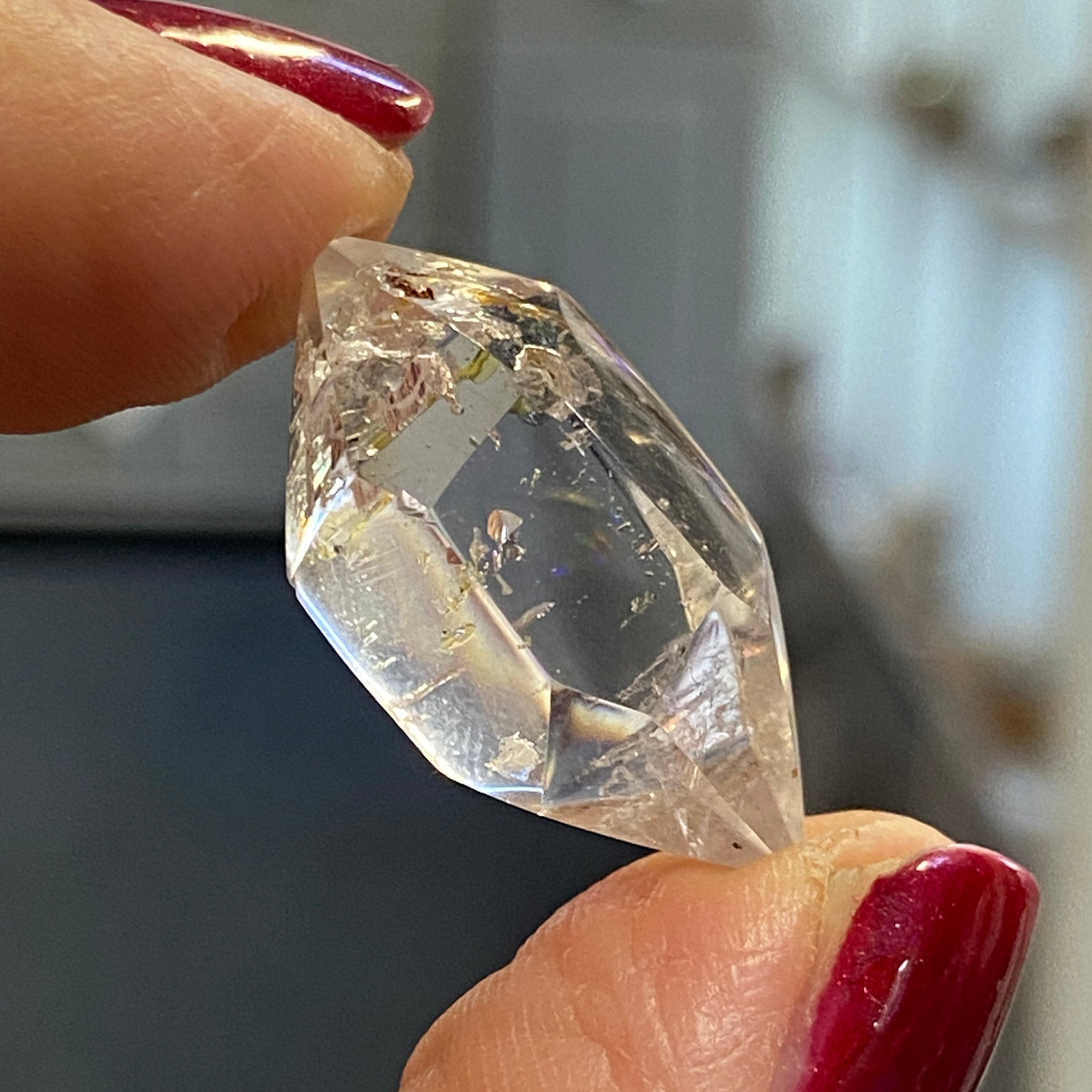 Firefly Quartz – Double Terminated Enhydro Quartz - Castle Rocks Cornwall