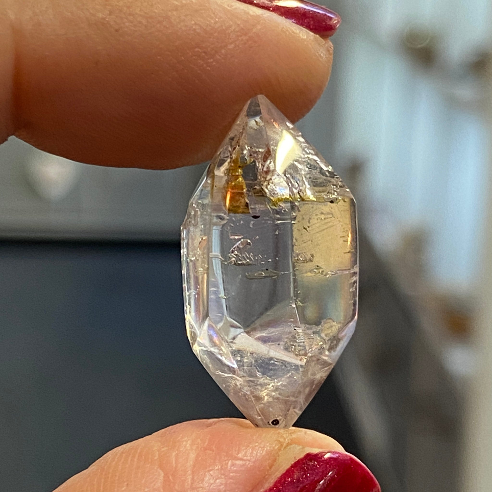 Firefly Quartz – Double Terminated Enhydro Quartz - Castle Rocks Cornwall