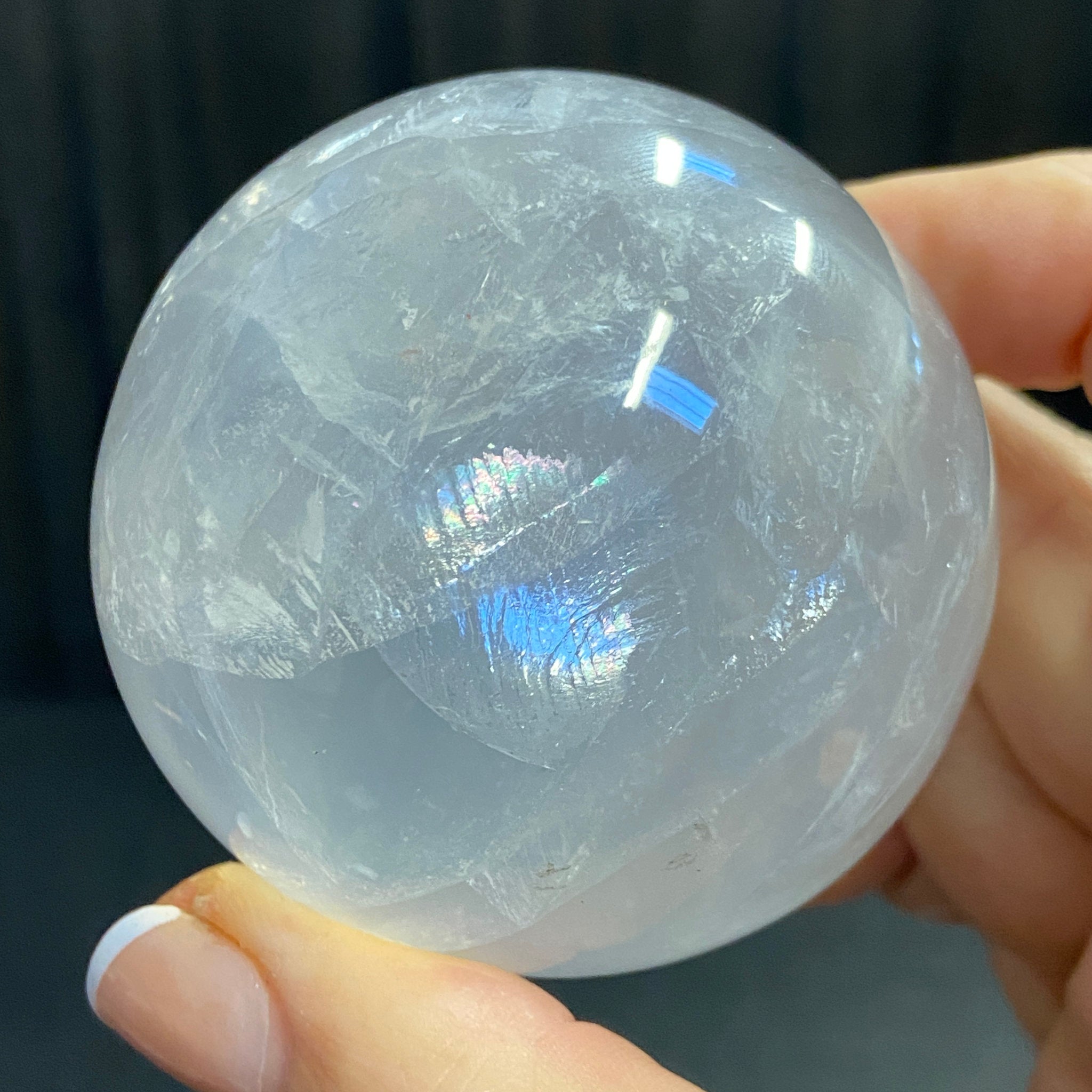 Girasol Moon Quartz Sphere - Madagascar - Castle Rocks Cornwall