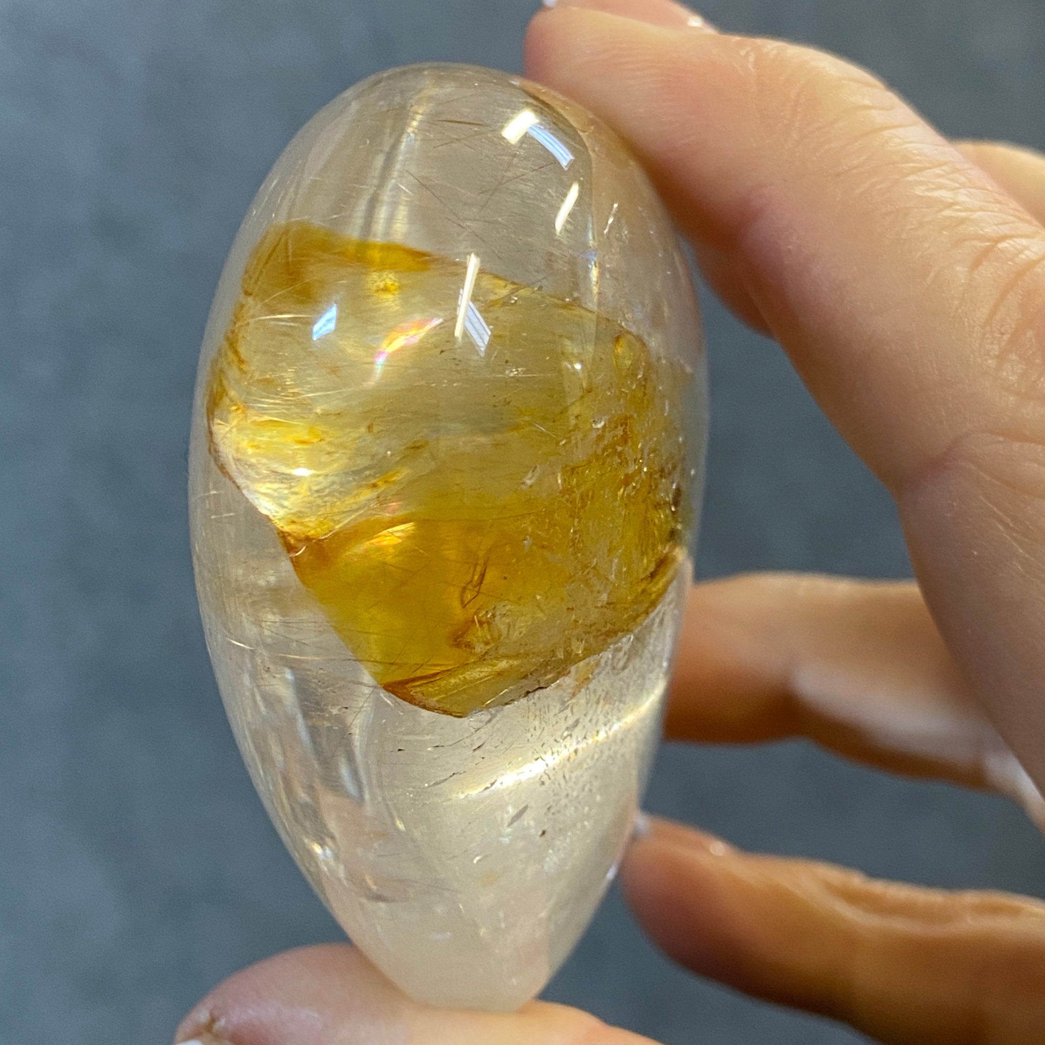 Golden Healer Quartz Heart with Rutile – Brazil - Castle Rocks Cornwall