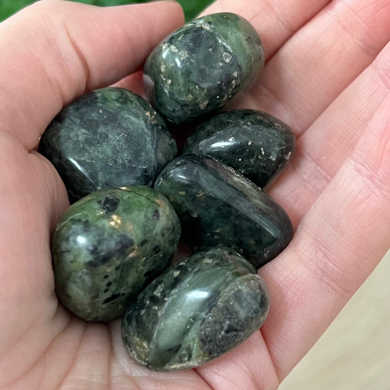 Peruvian Nephrite Jade Tumbled Stones