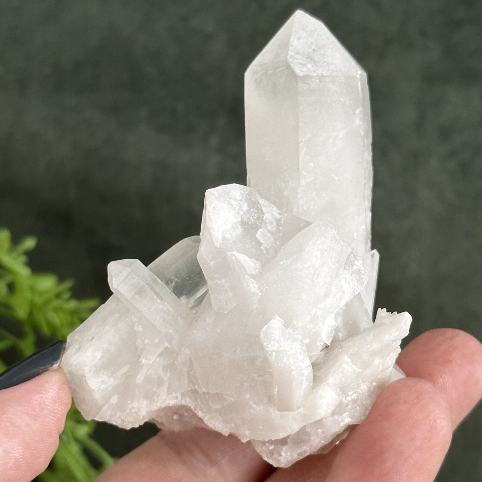 Clear Candle Quartz Cluster from Madagascar.