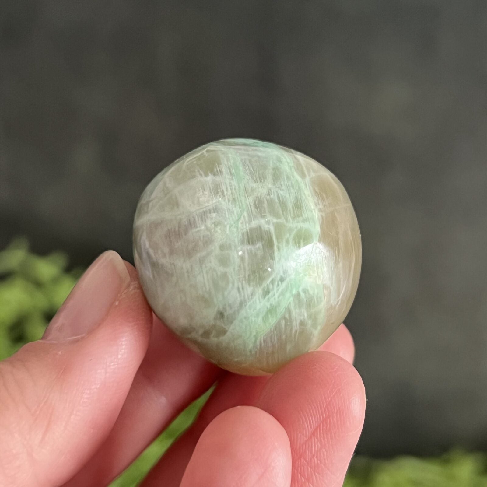 Green Moonstone Tumbled Stones, Garnierite