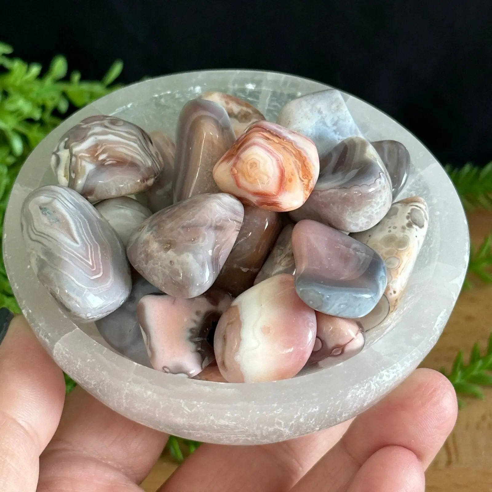 Pink Botswana Agate Tumbled Stones