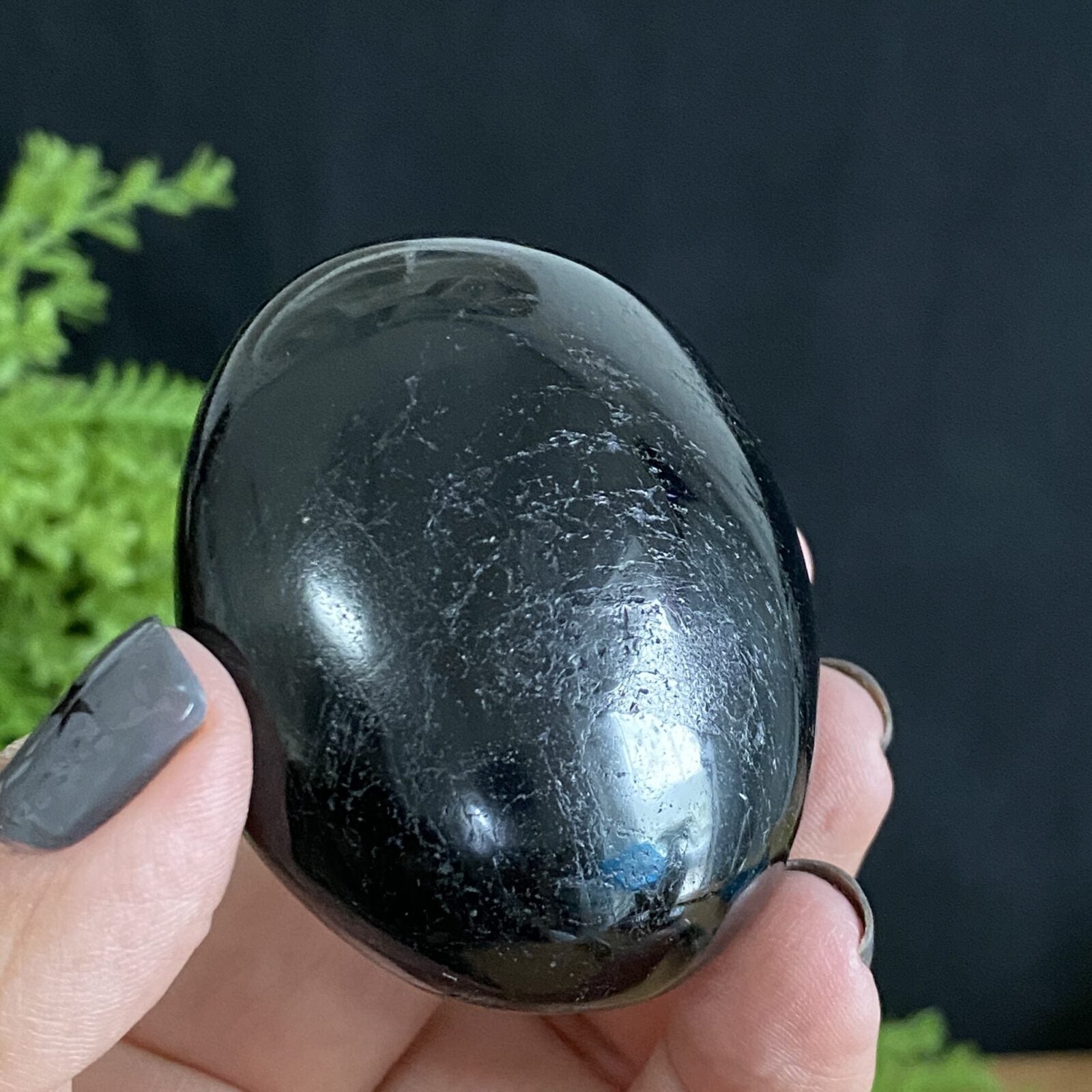 Black Tourmaline Palm Stone.