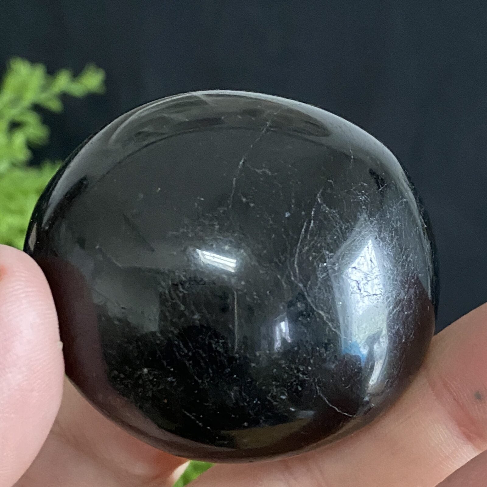 Black Tourmaline Palm Stone.