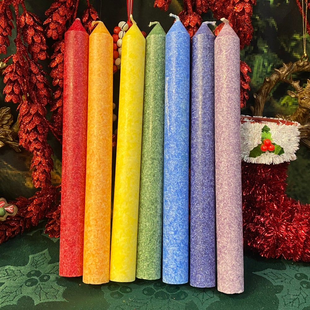 Set Of 7 Chakra Dinner Candles - Scented
