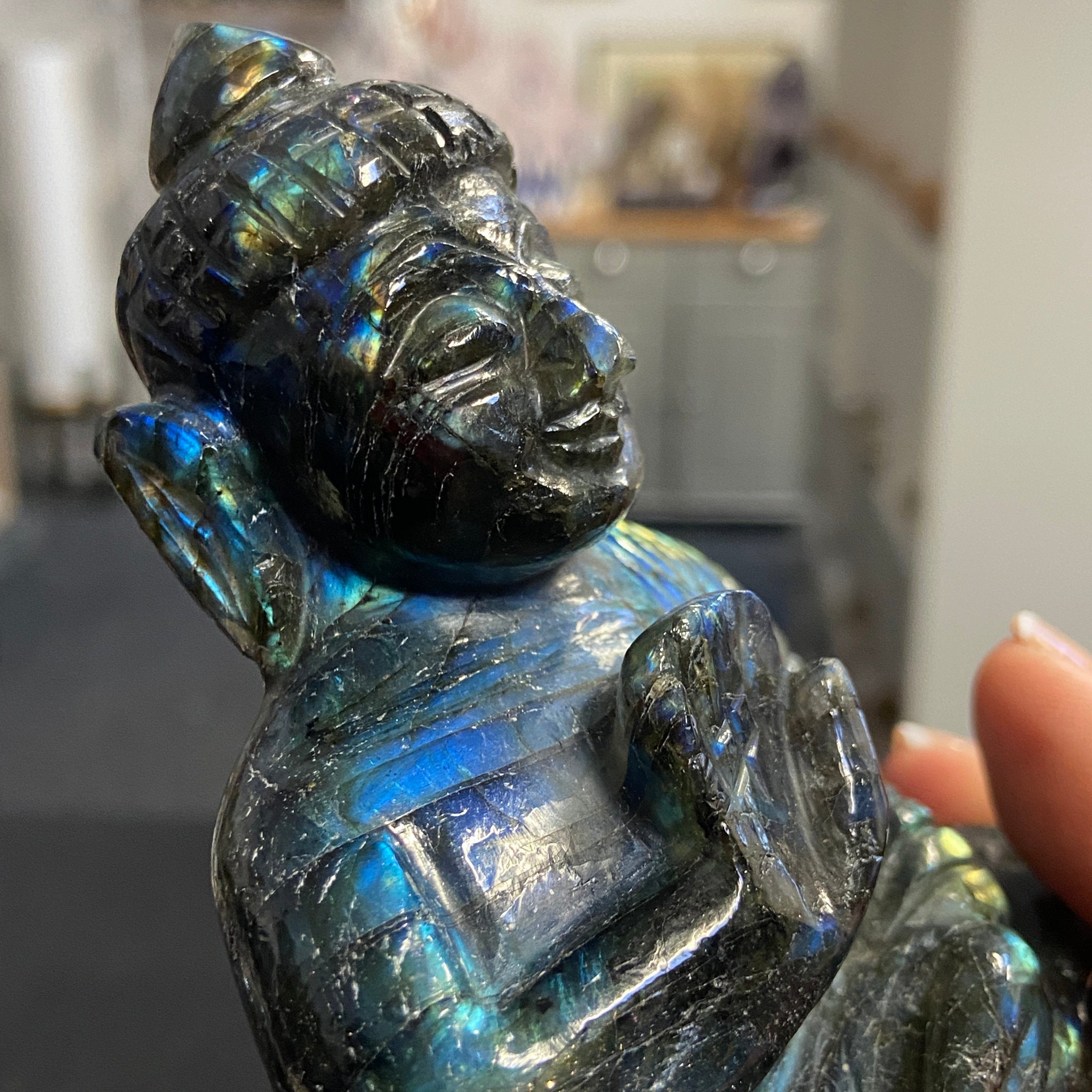 Labradorite Buddha Carving – Madagascar - Castle Rocks Cornwall