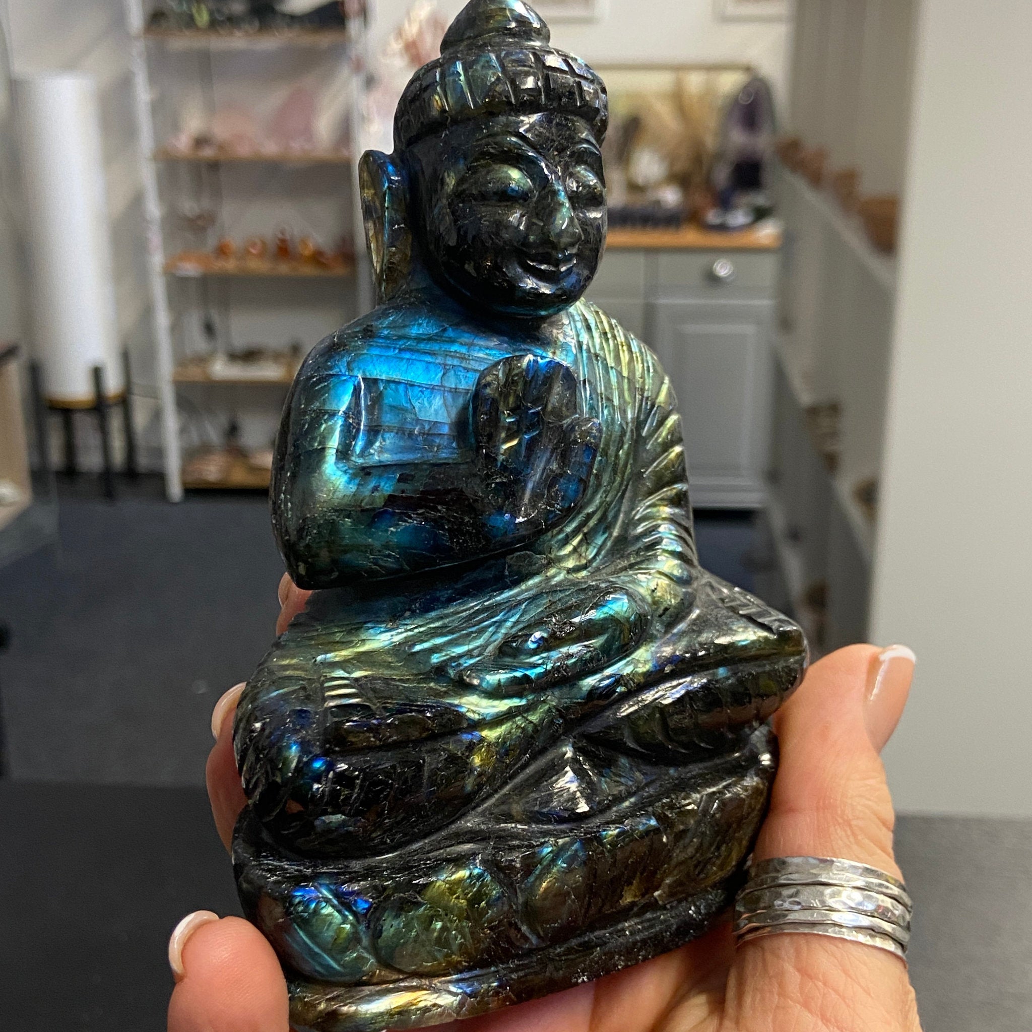 Labradorite Buddha Carving – Madagascar - Castle Rocks Cornwall
