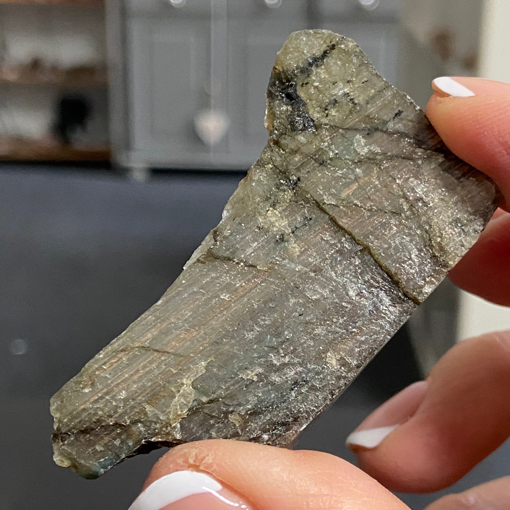 Madagascan Labradorite Slice – New Beginnings & Intuition - Castle Rocks Cornwall