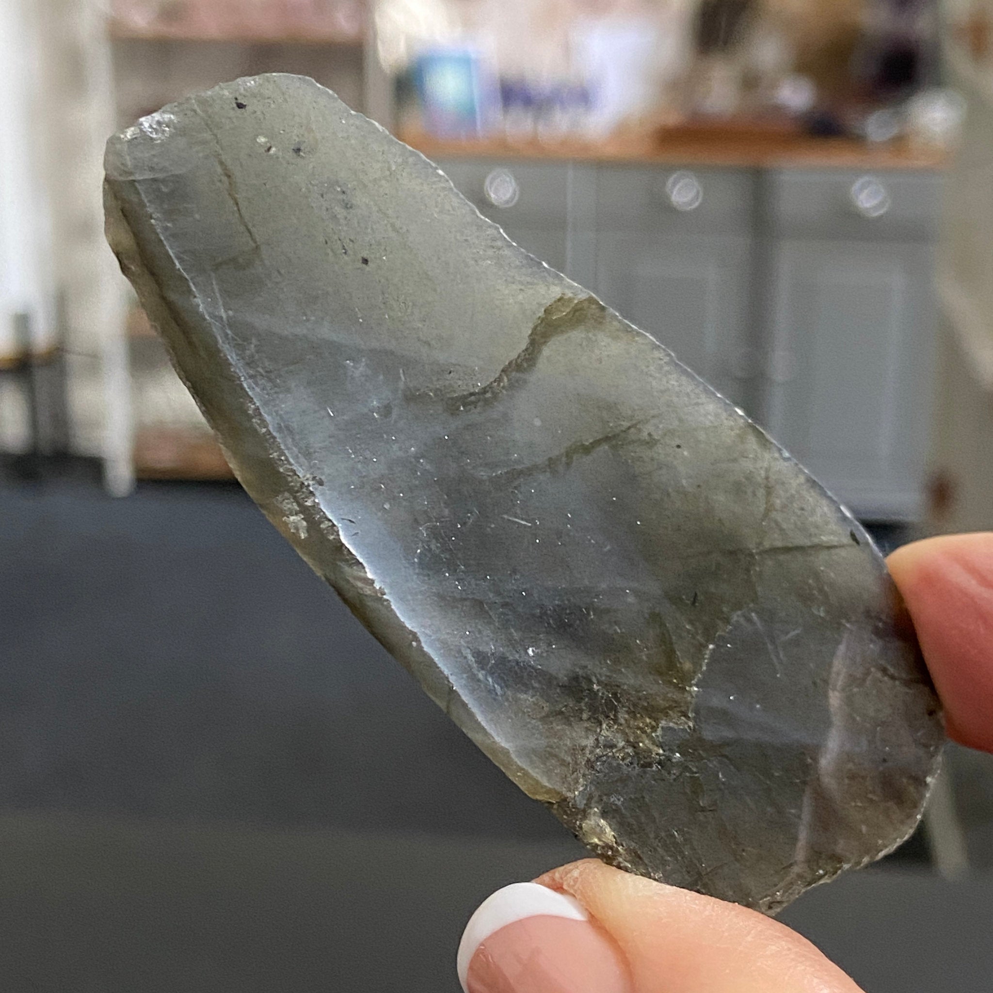 Madagascan Labradorite Slice – New Beginnings & Intuition - Castle Rocks Cornwall