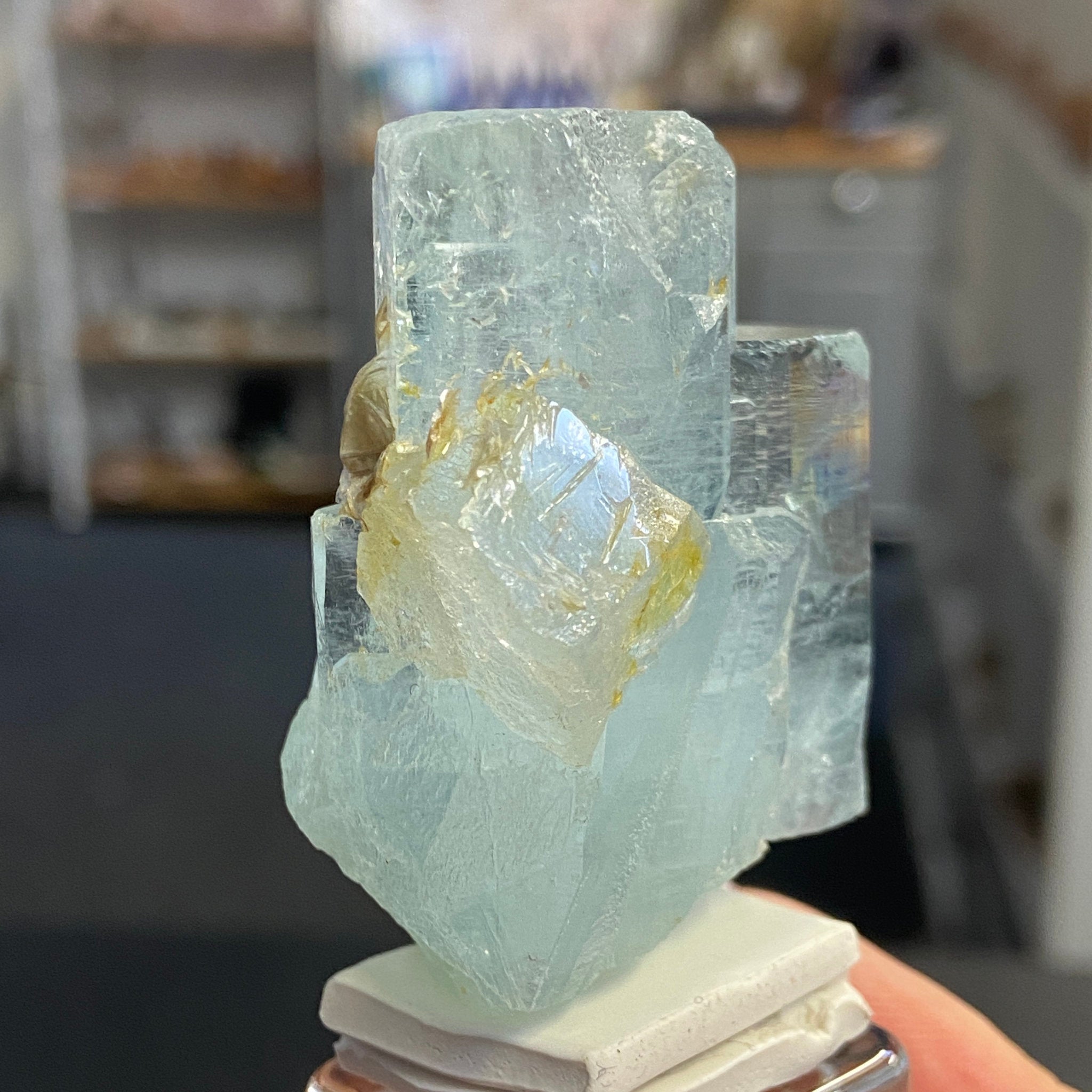 Natural Aquamarine Crystal Cluster – Afghanistan - Castle Rocks Cornwall