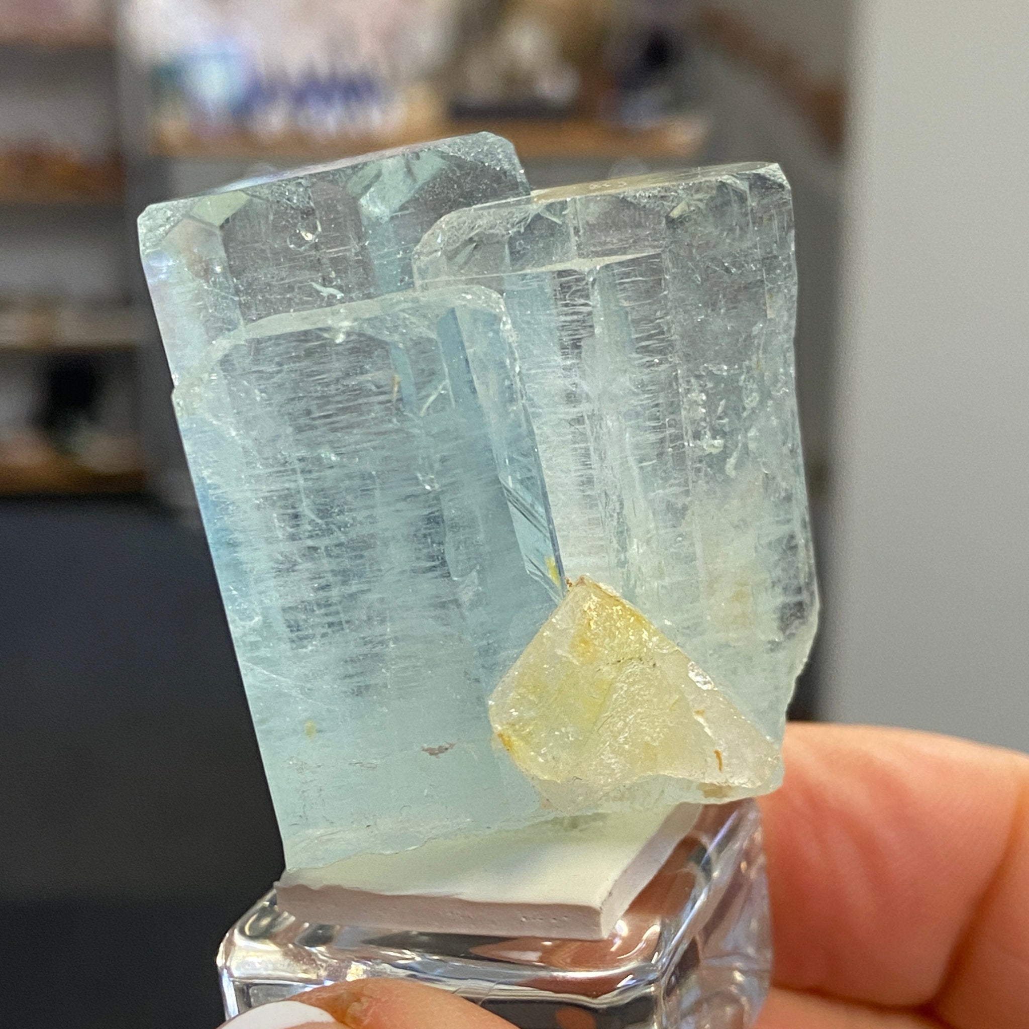 Natural Aquamarine Crystal Cluster – Afghanistan - Castle Rocks Cornwall
