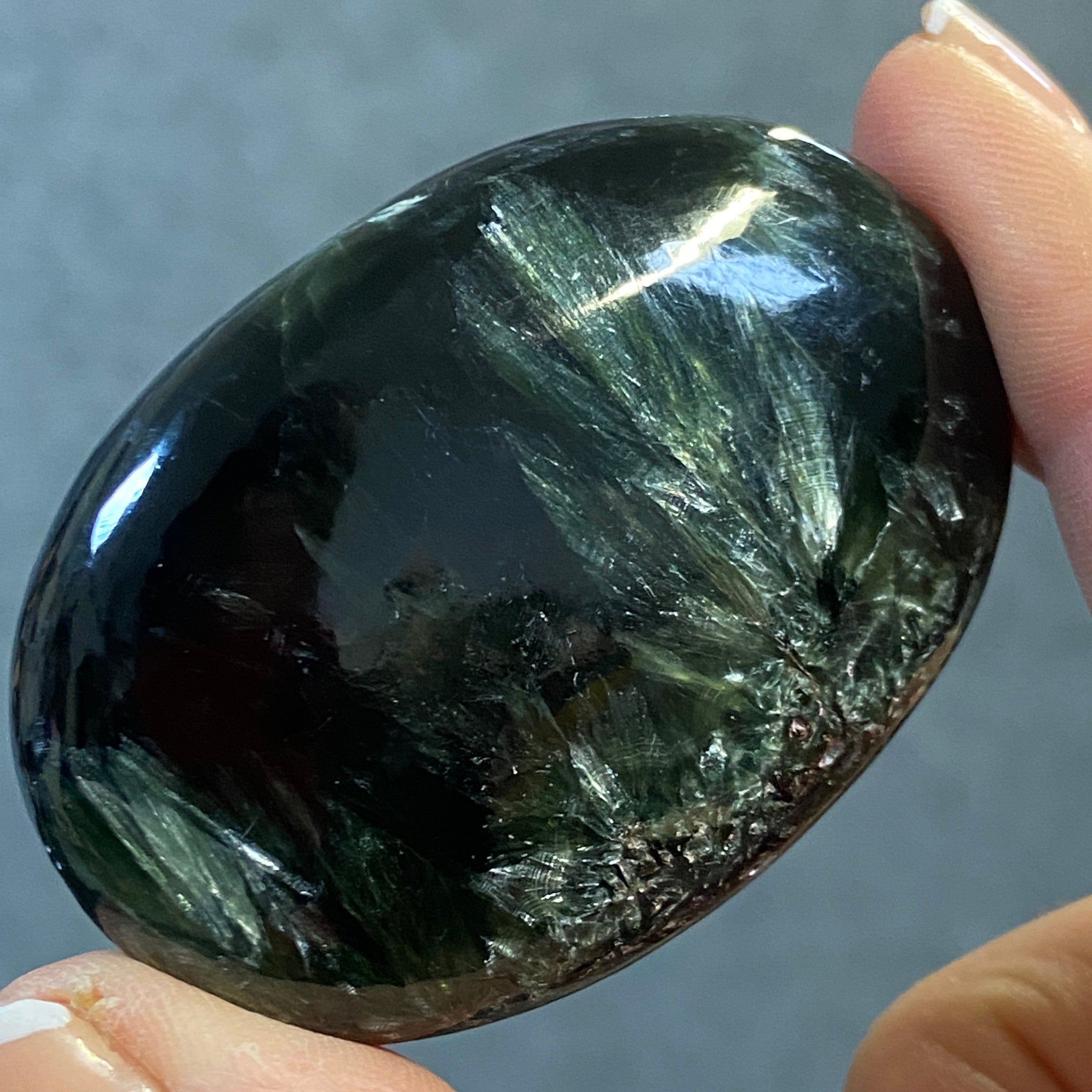 Seraphinite Palmstone – Russia - Castle Rocks Cornwall