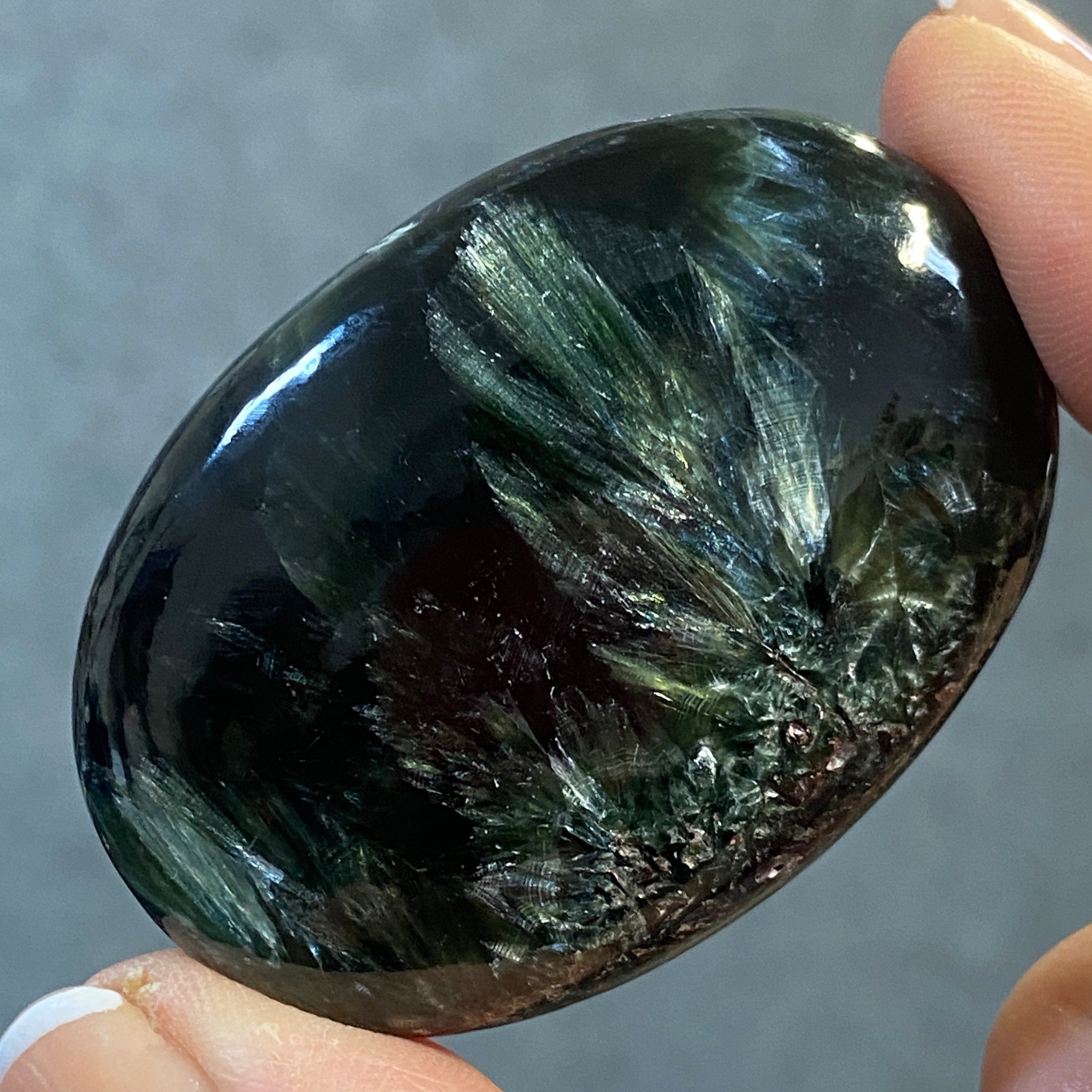 Seraphinite Palmstone – Russia - Castle Rocks Cornwall