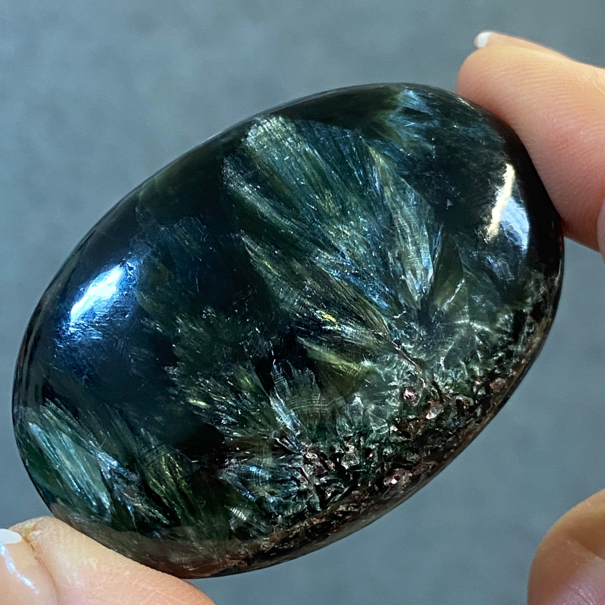 Seraphinite Palmstone – Russia - Castle Rocks Cornwall