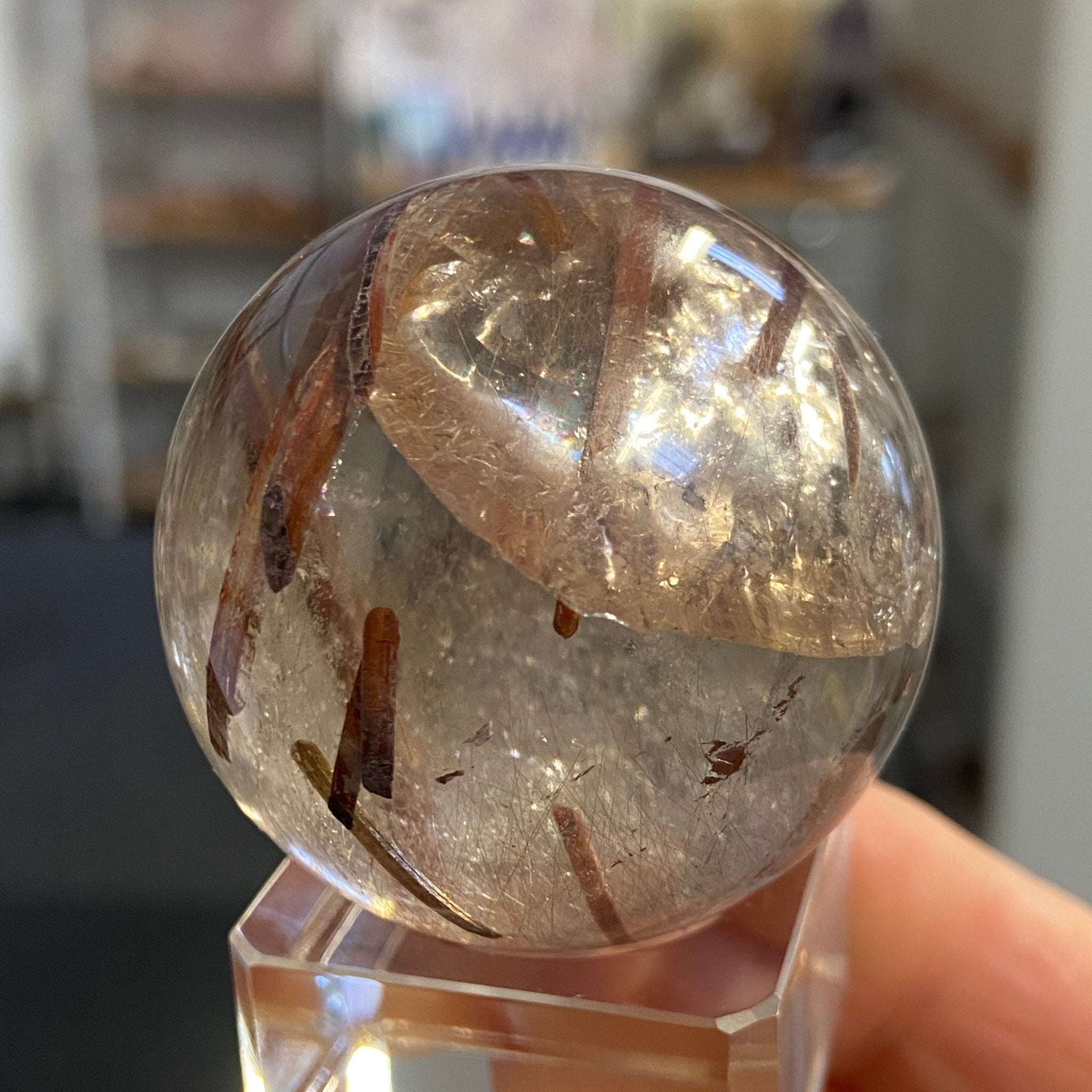 Smoky Rutilated Quartz Sphere – Brazil - Castle Rocks Cornwall