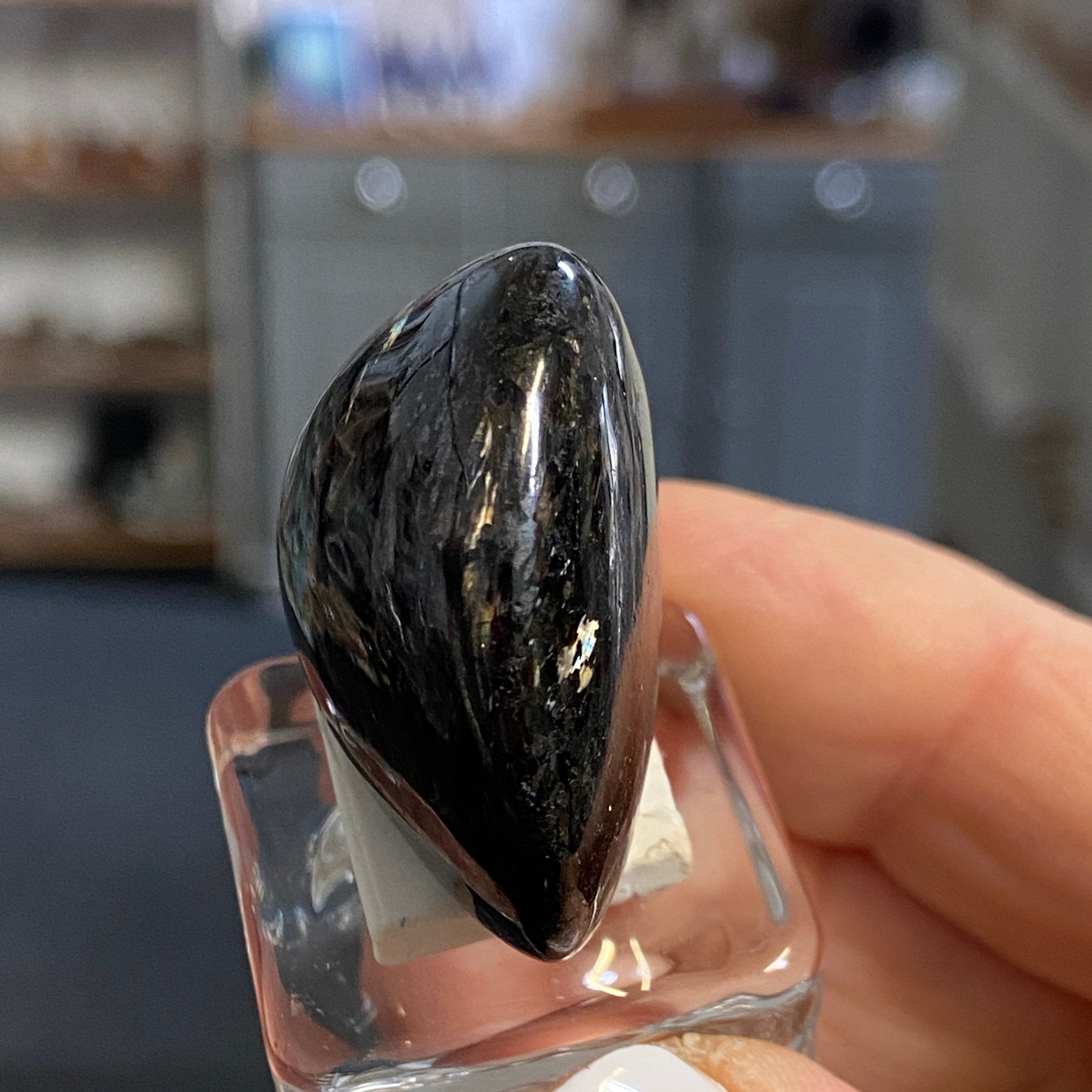 The Best Nuummite from Greenland - Tumbled Stone - AAA - Castle Rocks Cornwall