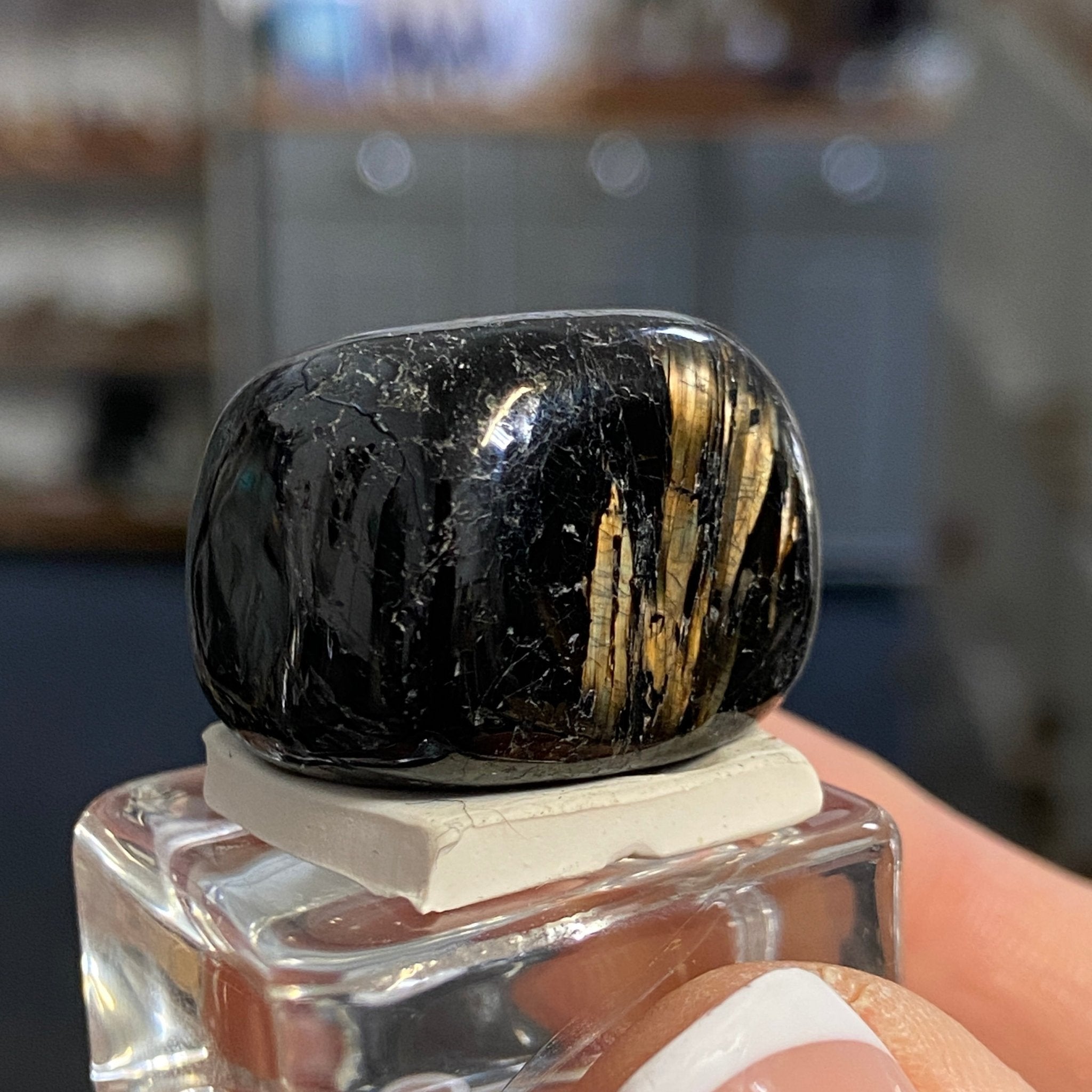 The Best Nuummite from Greenland - Tumbled Stone - AAA - Castle Rocks Cornwall