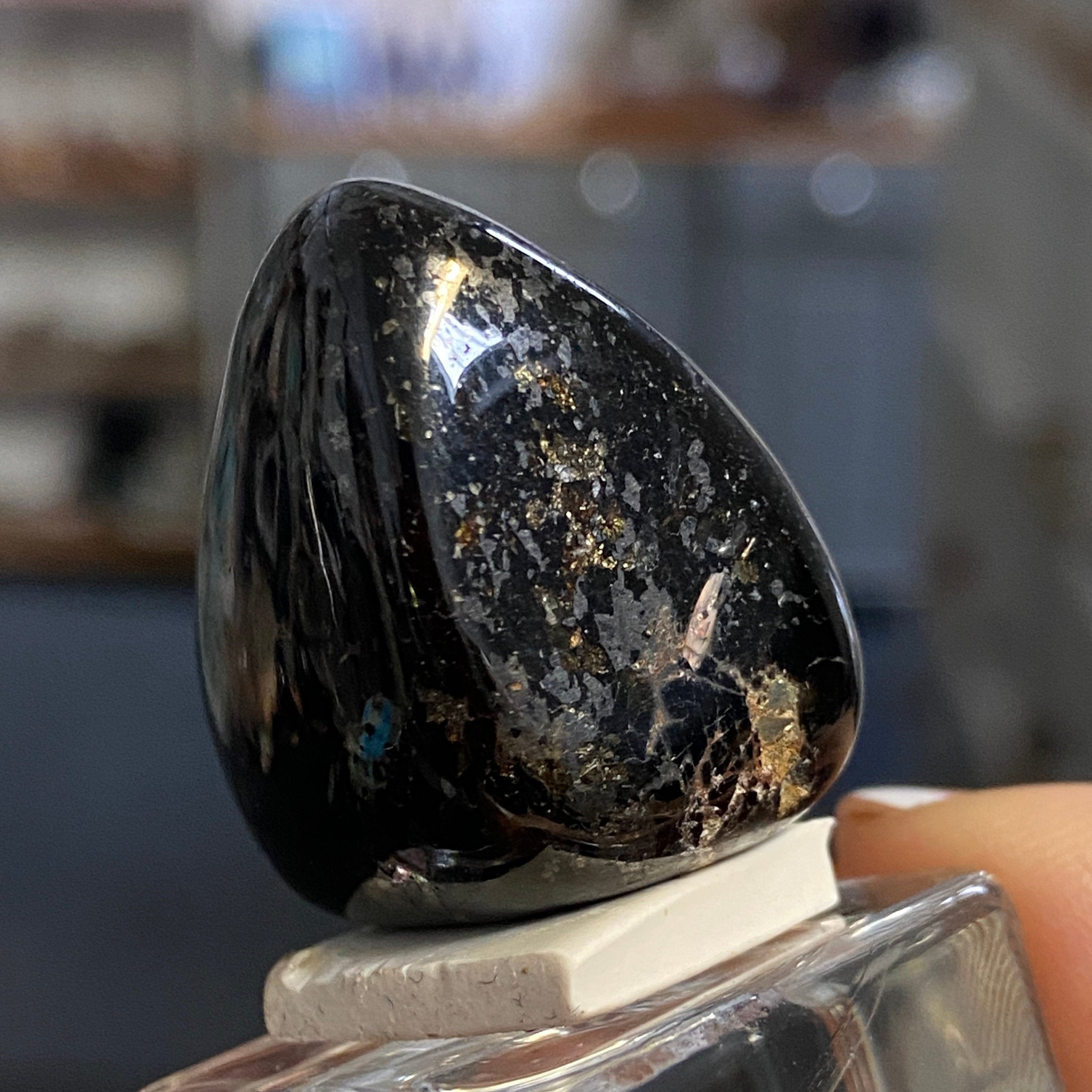 The Best Nuummite from Greenland - Tumbled Stone - AAA - Castle Rocks Cornwall