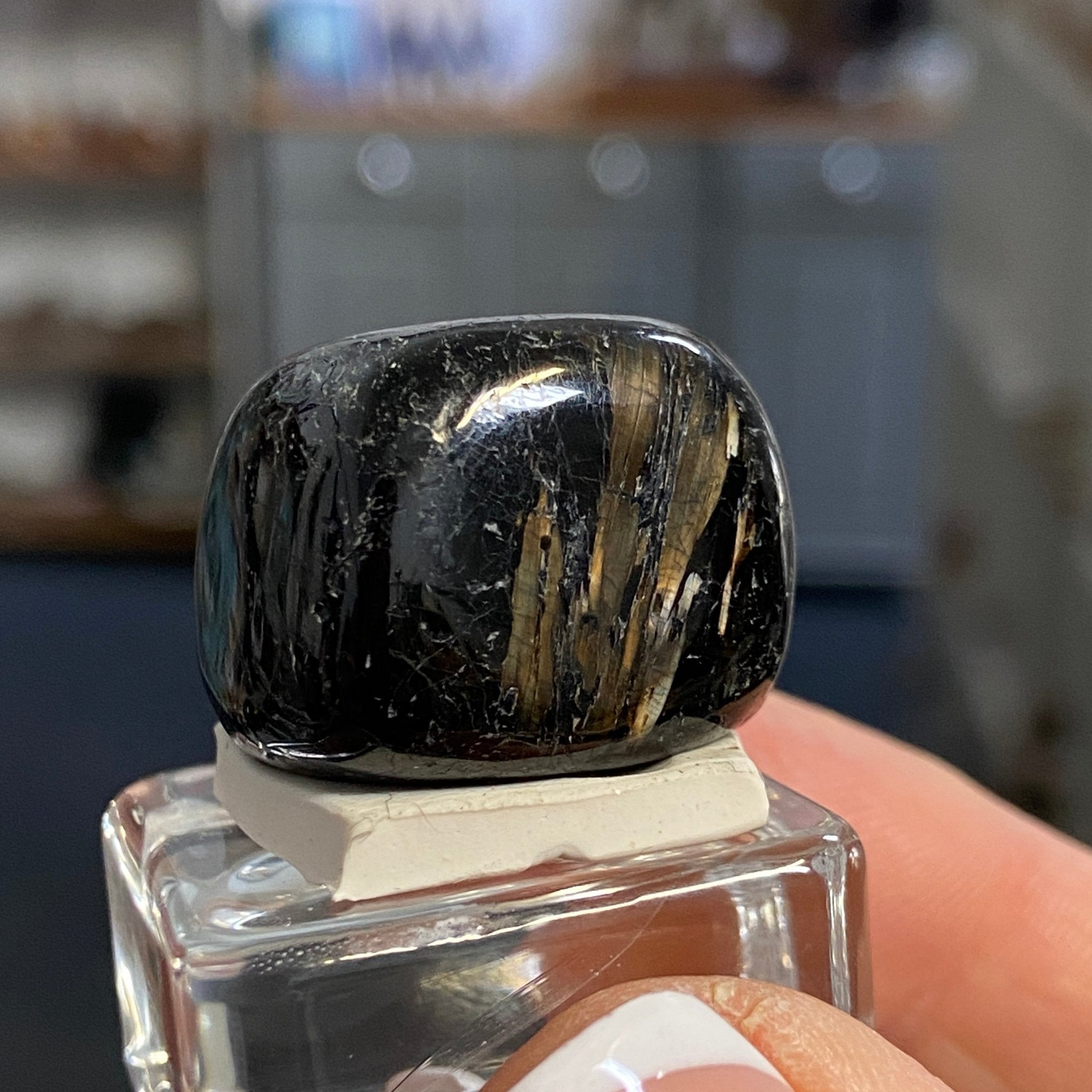 The Best Nuummite from Greenland - Tumbled Stone - AAA - Castle Rocks Cornwall