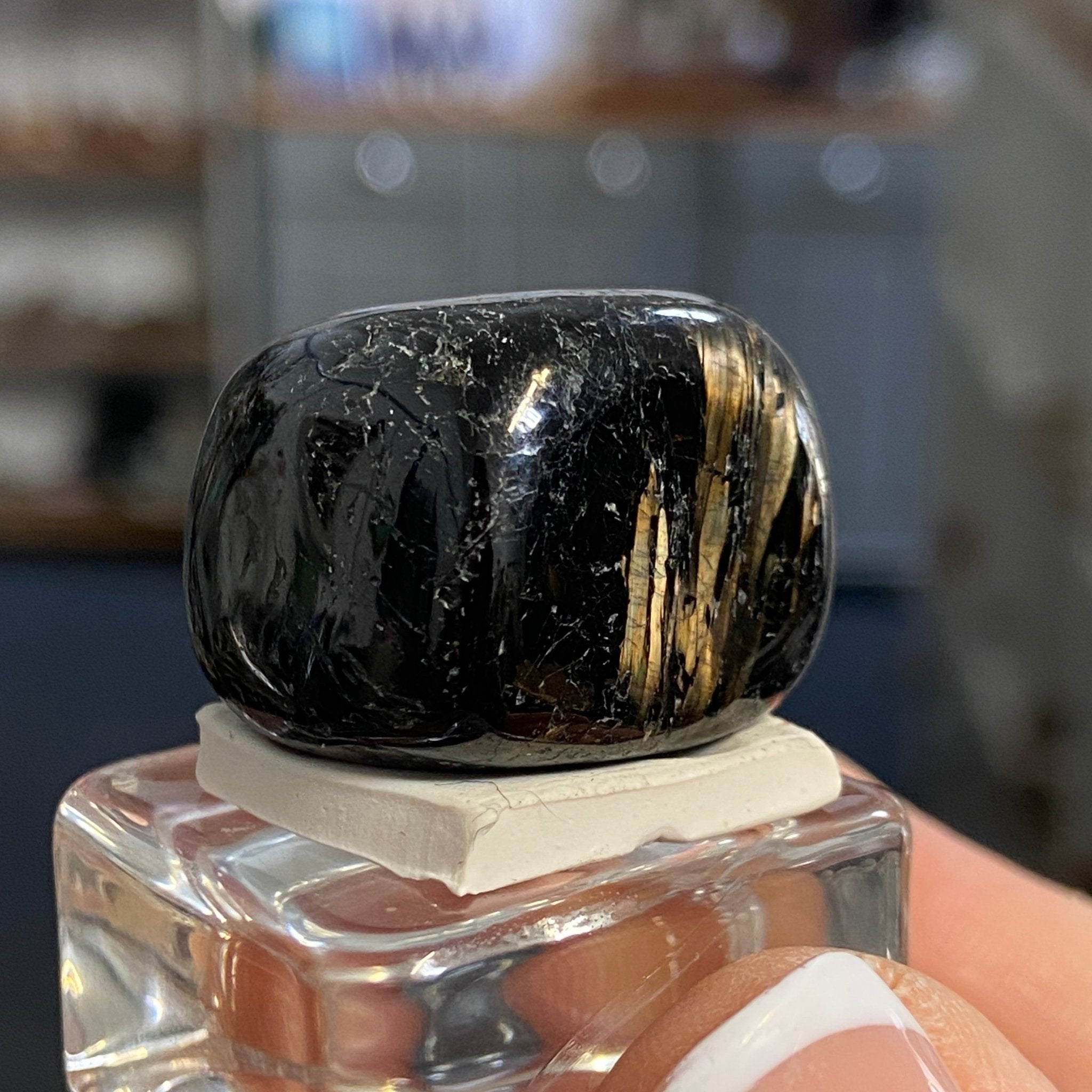 The Best Nuummite from Greenland - Tumbled Stone - AAA - Castle Rocks Cornwall