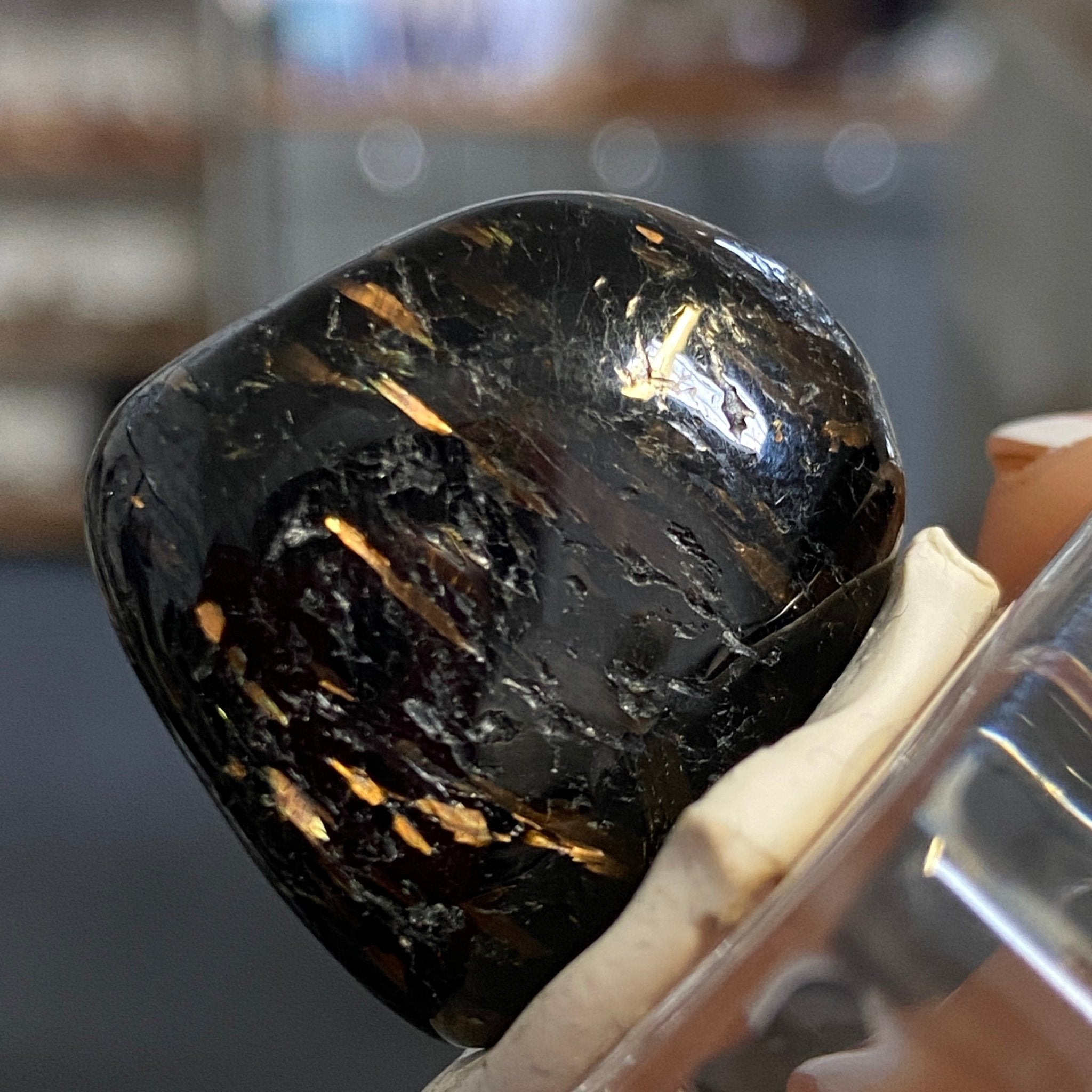 The Best Nuummite from Greenland - Tumbled Stone - AAA - Castle Rocks Cornwall